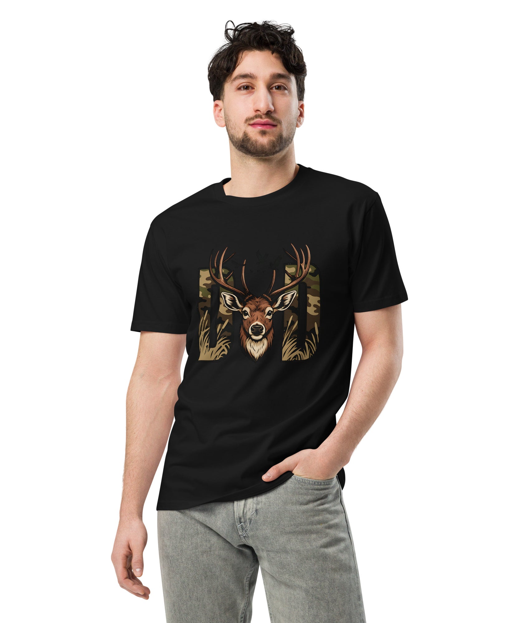 Dad Deer Hunting Premium Cotton T-Shirt | Gallory Hive
