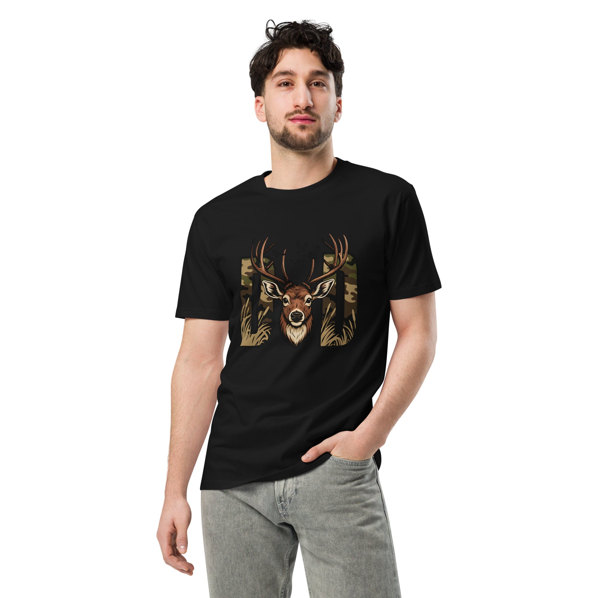 Dad Deer Hunting Premium Cotton T-Shirt | Gallory Hive