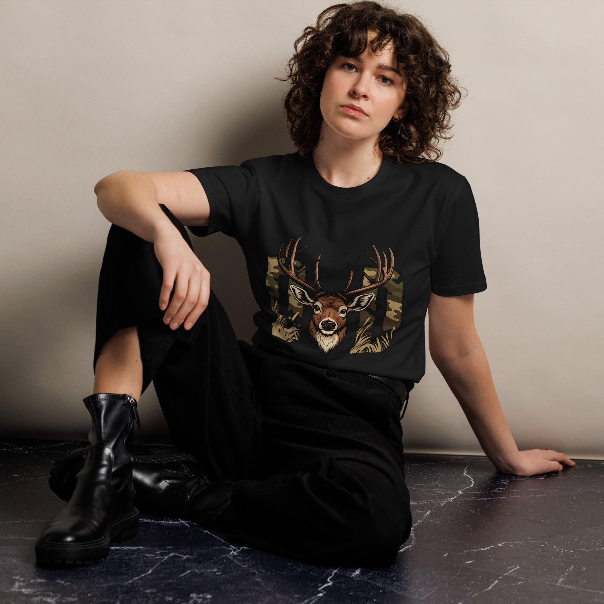 Dad Deer Hunting Premium Cotton T-Shirt | Gallory Hive