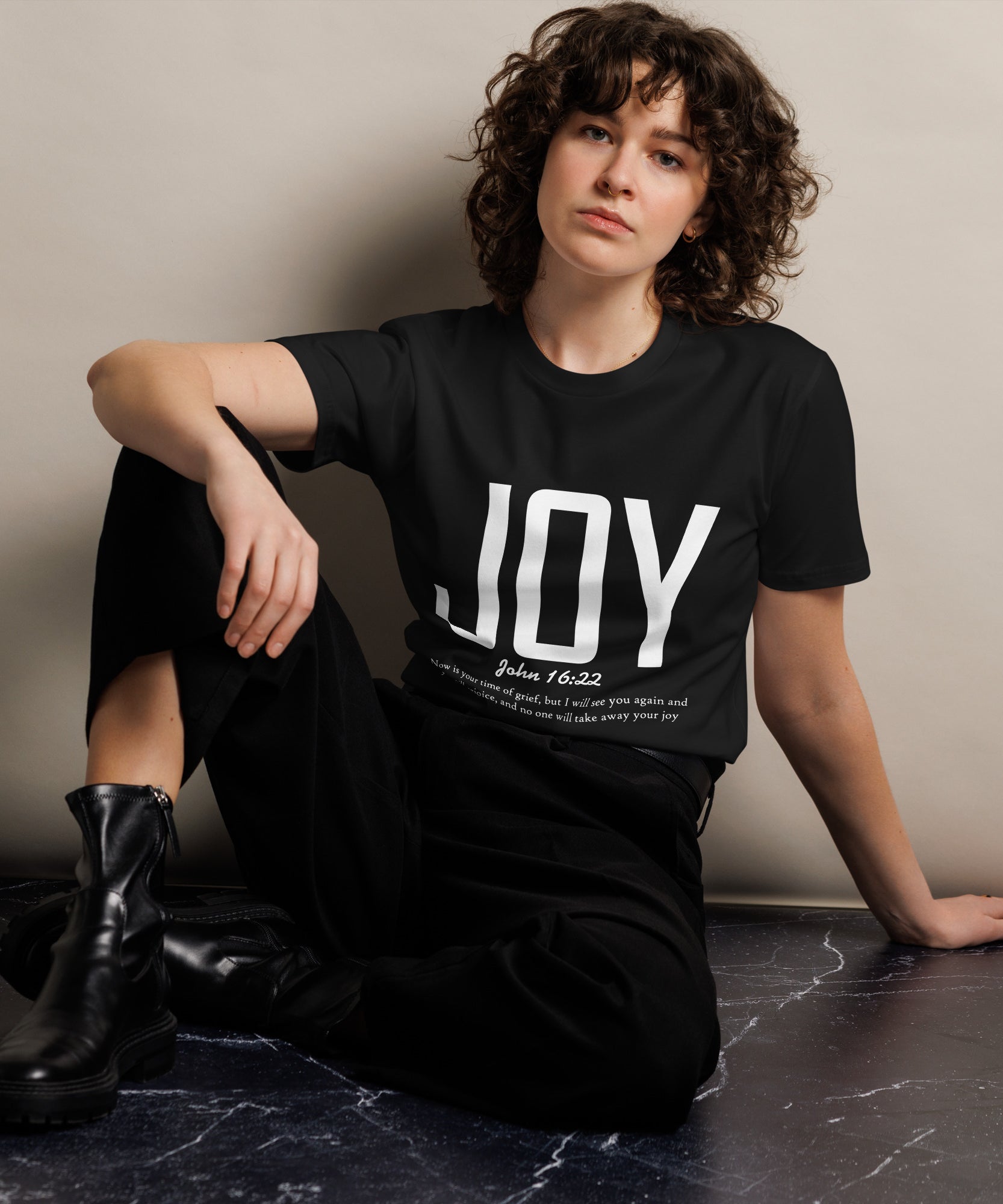 Joy Faith Inspirational Premium Unisex Cotton T-Shirt | Gallory Hive