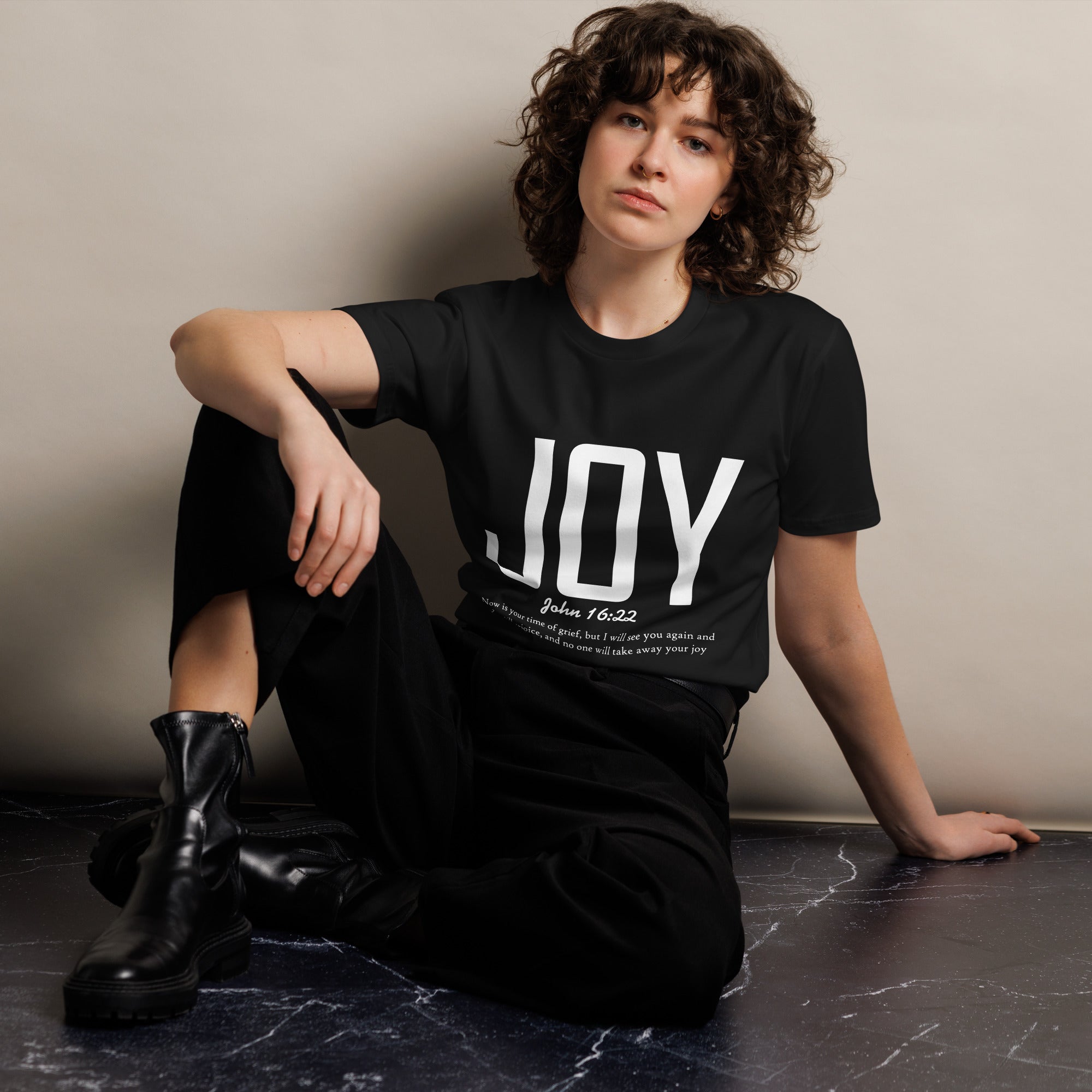 Joy Faith Inspirational Premium Unisex Cotton T-Shirt | Gallory Hive