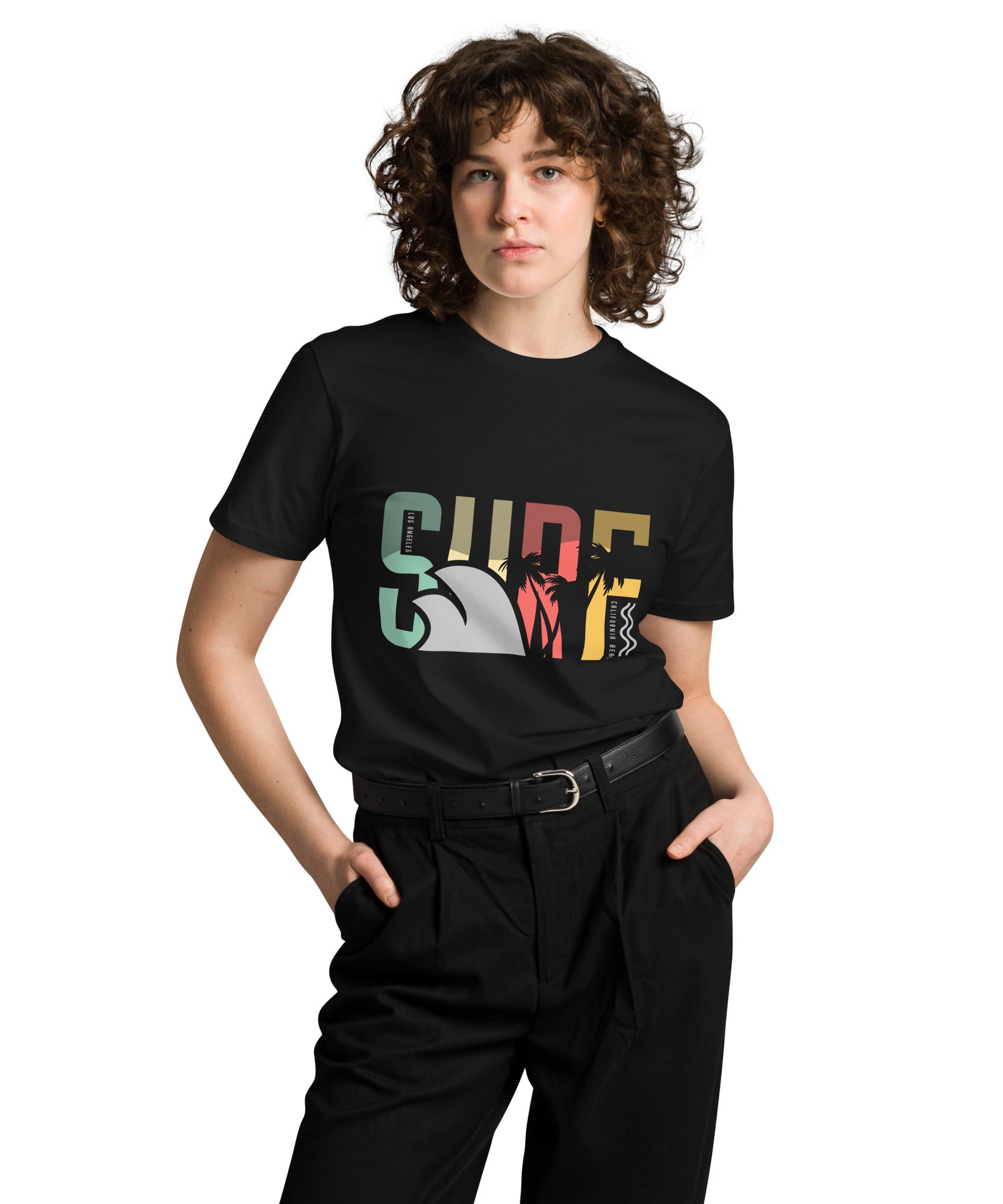 Retro Surf Beach Premium Unisex Cotton T-Shirt | Gallory Hive
