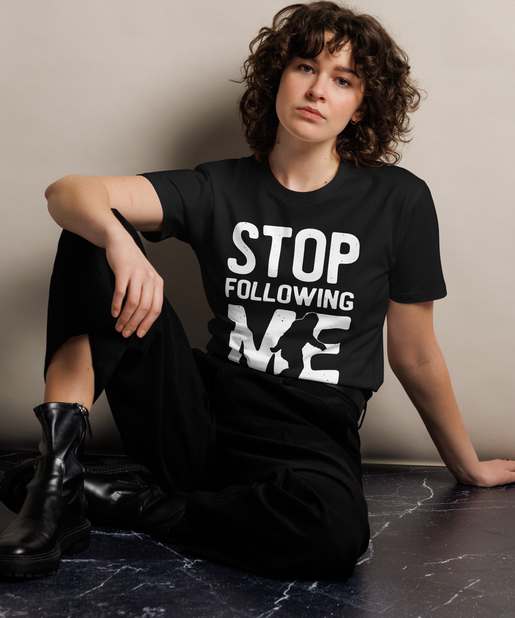 Stop Following Me Bigfoot Unisex Premium T-Shirt | Gallory Hive