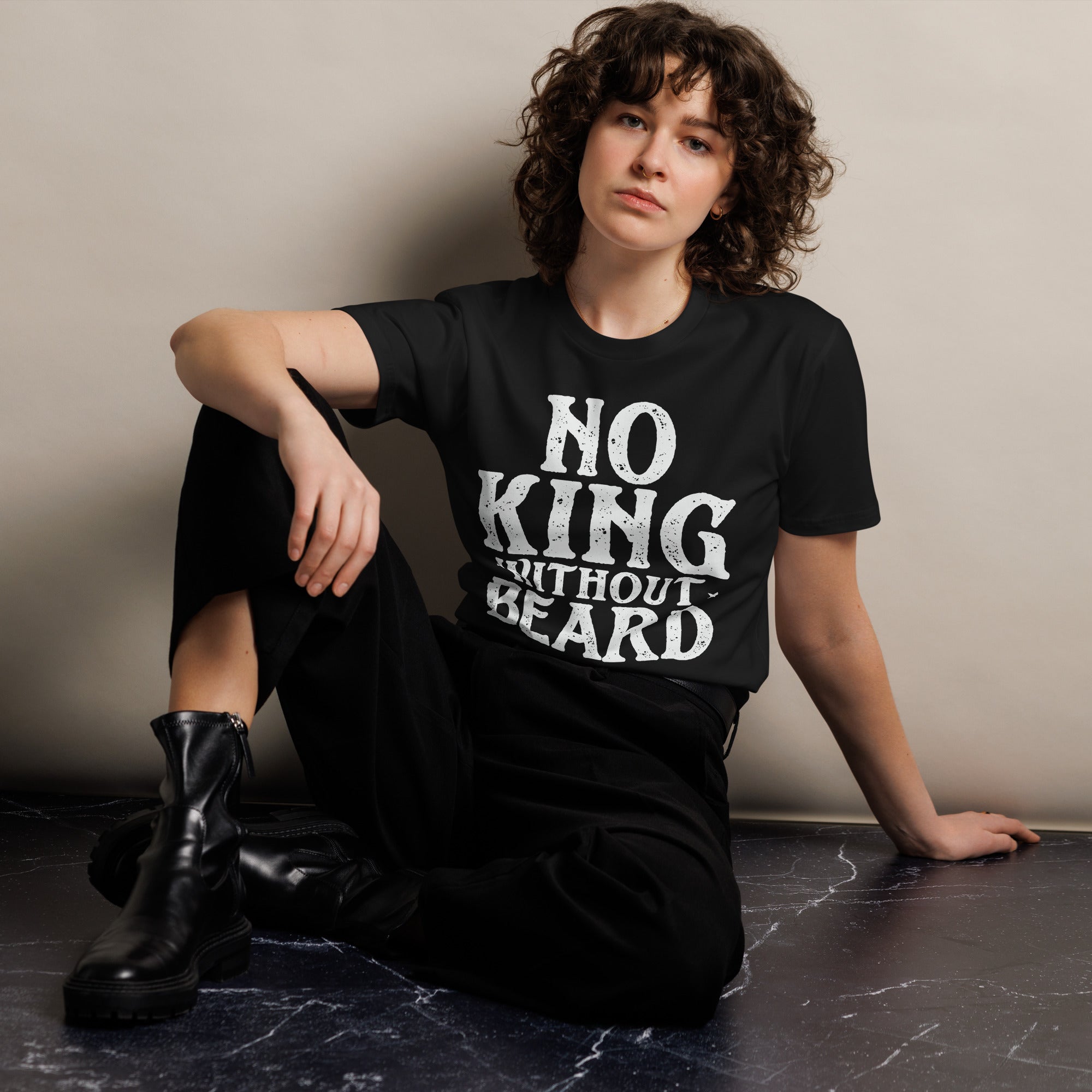 No King Without Beard Unisex Premium Cotton T-Shirt | Gallory Hive