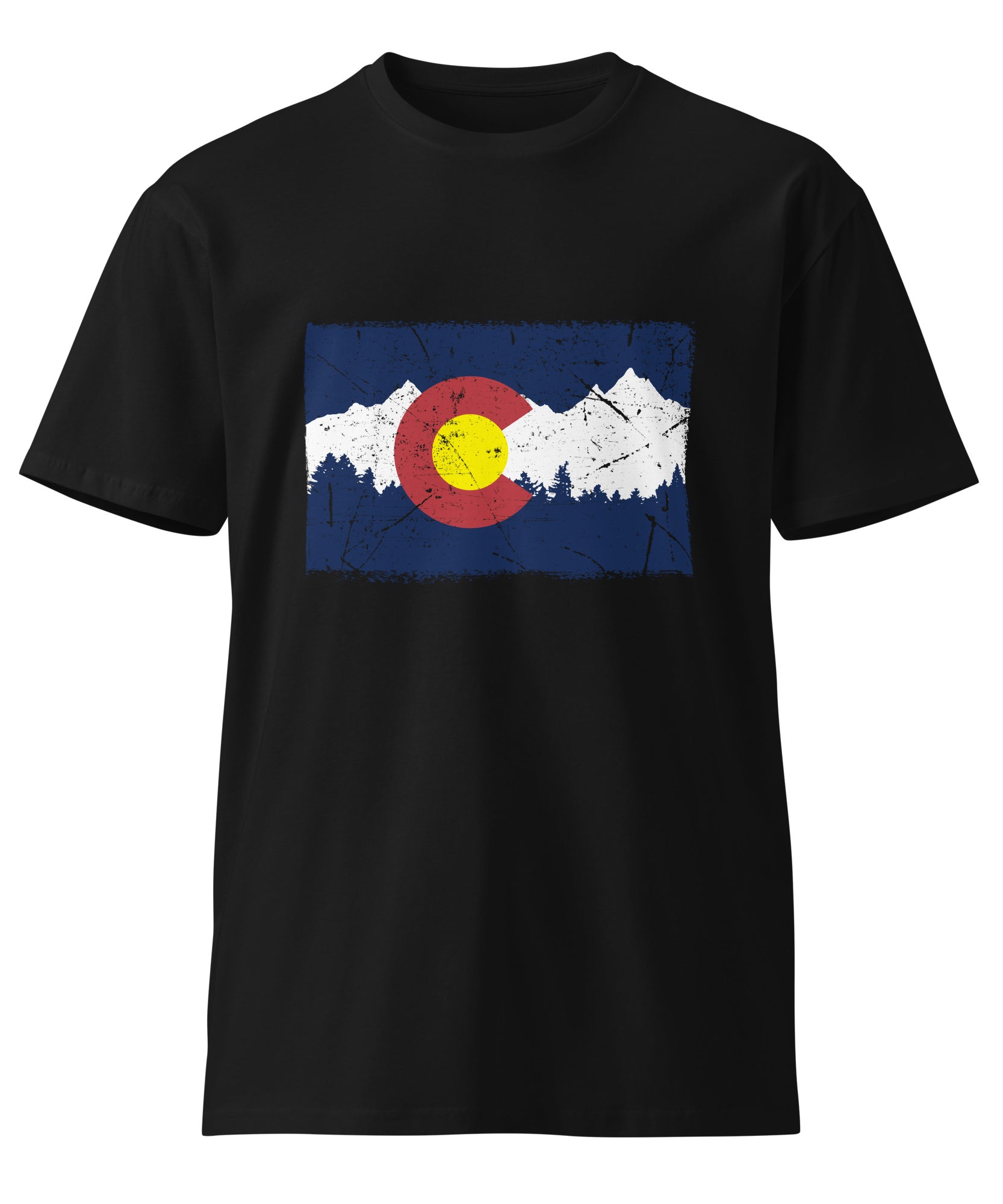 Colorado Mountain Flag Graphic Cotton T-Shirt | Gallory Hive