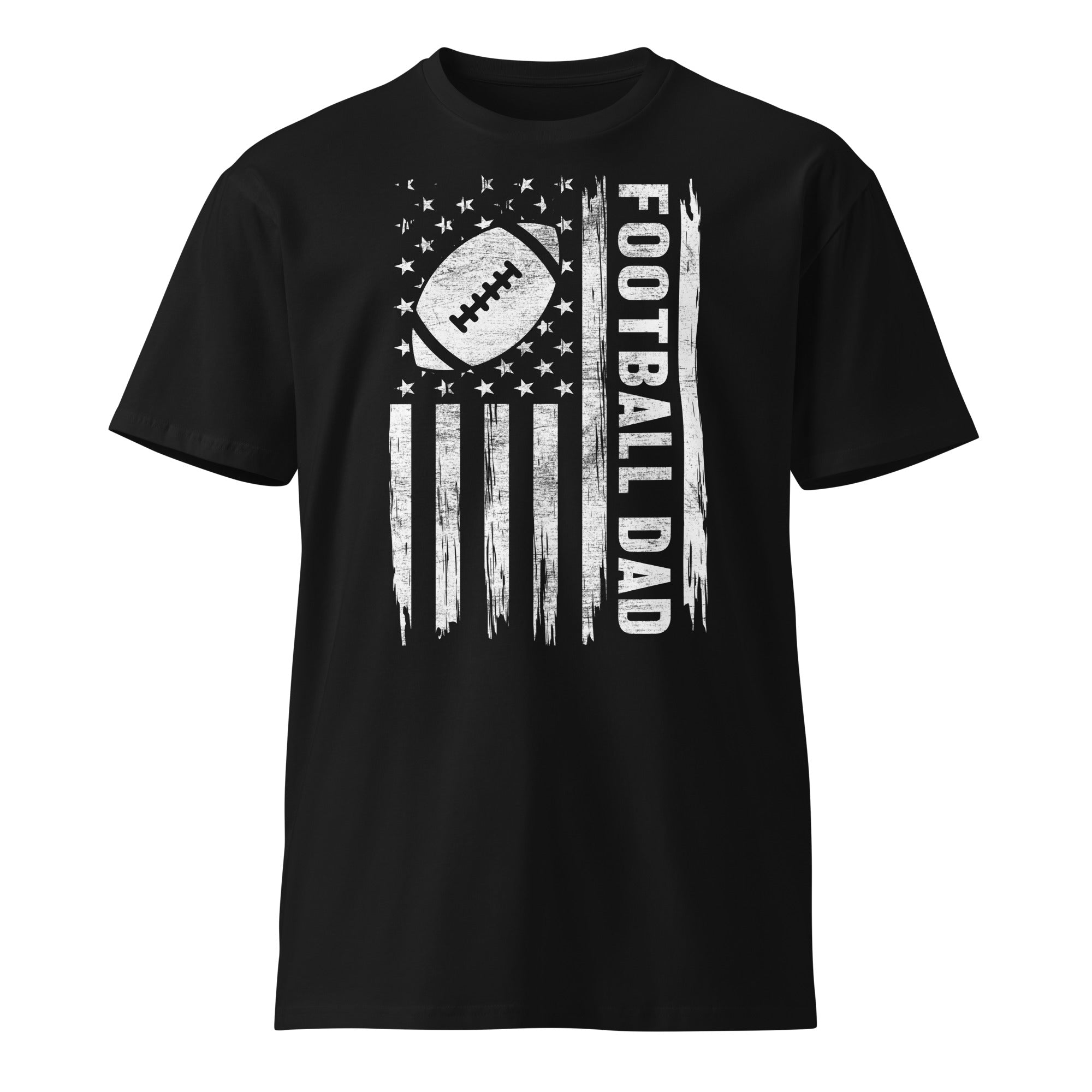 Football Dad American Flag Unisex Cotton T-Shirt | Gallory Hive