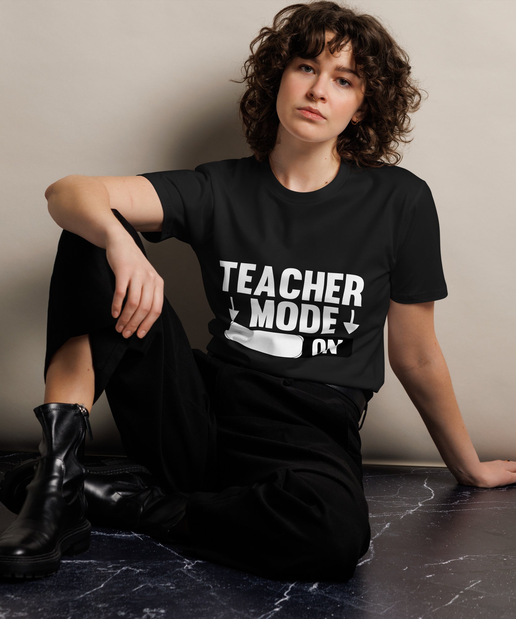 Teacher Mode On Graphic Premium Cotton T-Shirt | Gallory Hive
