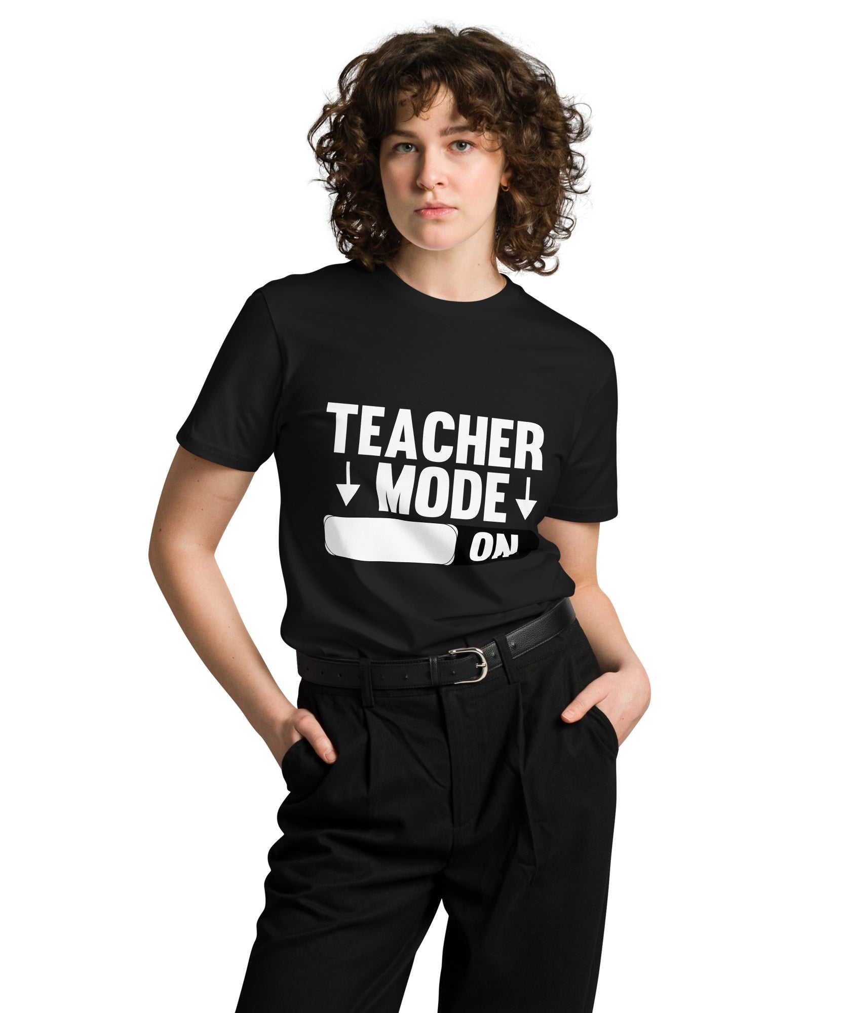 Teacher Mode On Graphic Premium Cotton T-Shirt | Gallory Hive