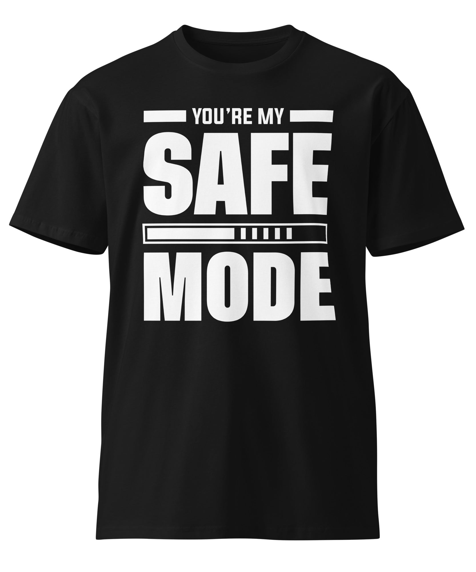 Safe Mode Typography Premium Cotton T-Shirt | Gallory Hive