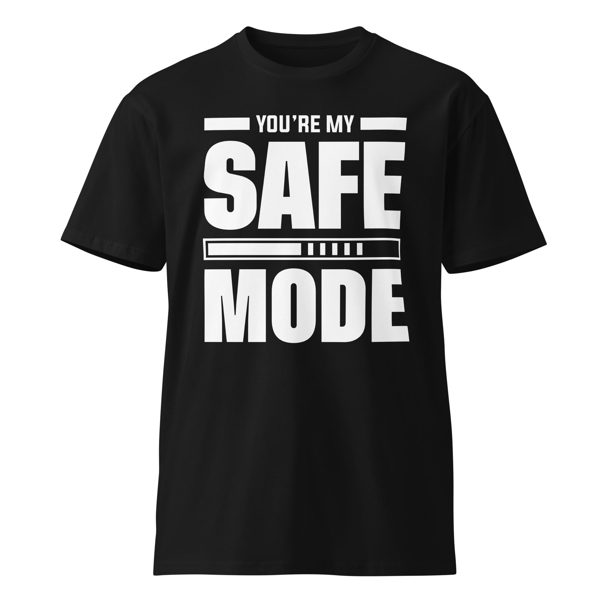 Safe Mode Typography Premium Cotton T-Shirt | Gallory Hive