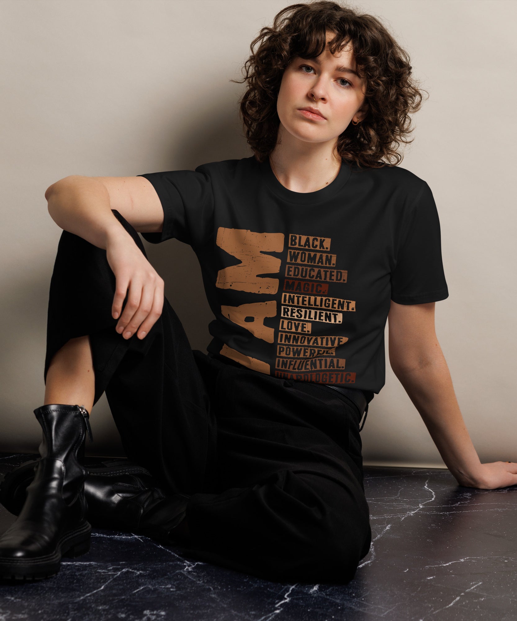 Powerful Black Woman Quote Premium Cotton T-Shirt | Gallory Hive