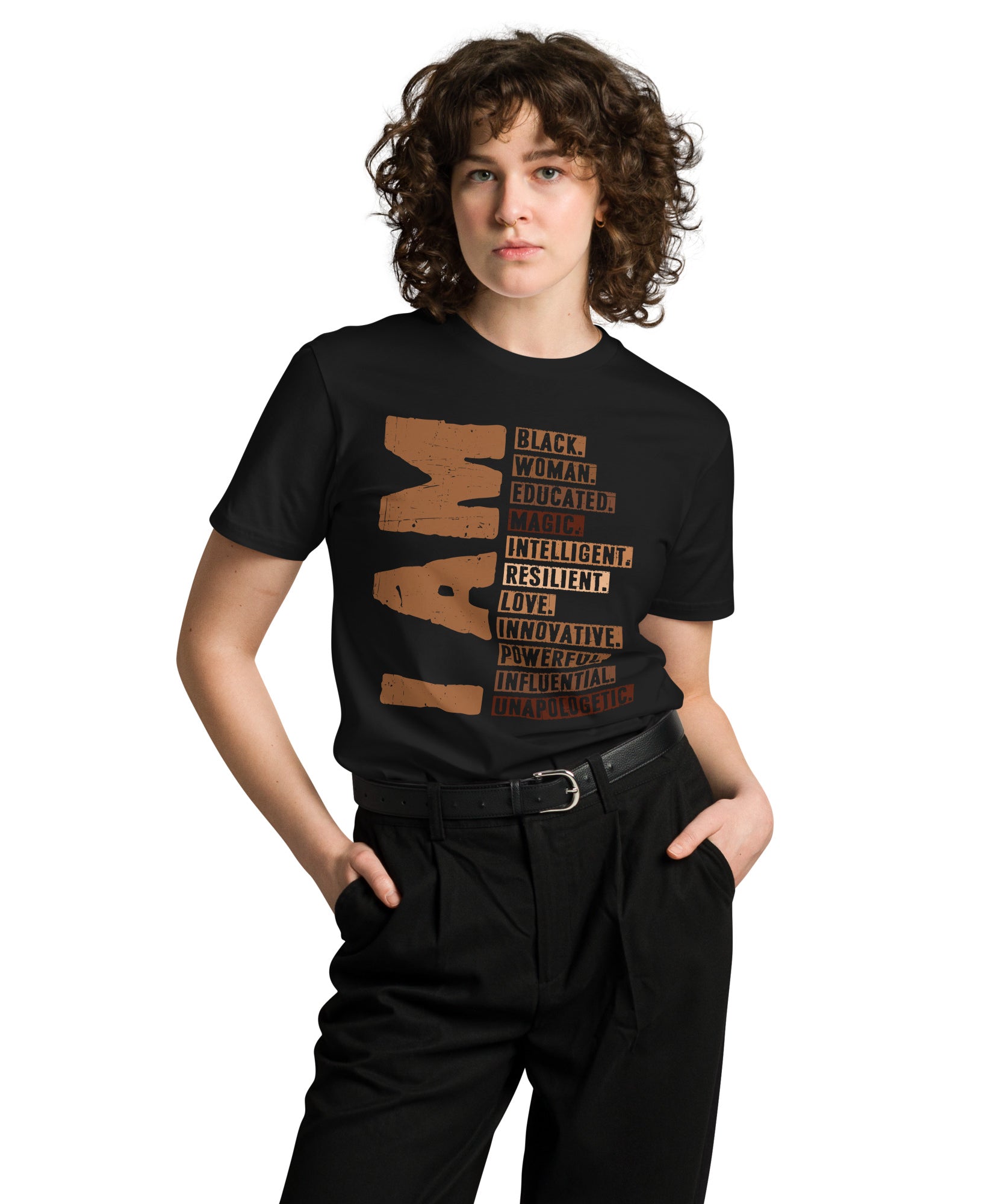 Powerful Black Woman Quote Premium Cotton T-Shirt | Gallory Hive