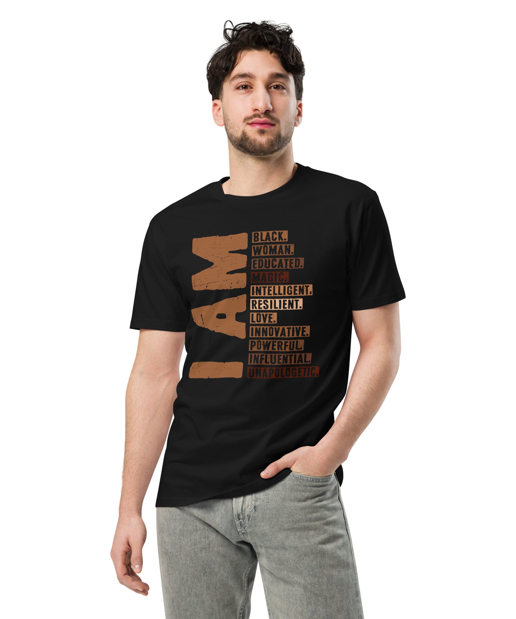Powerful Black Woman Quote Premium Cotton T-Shirt | Gallory Hive