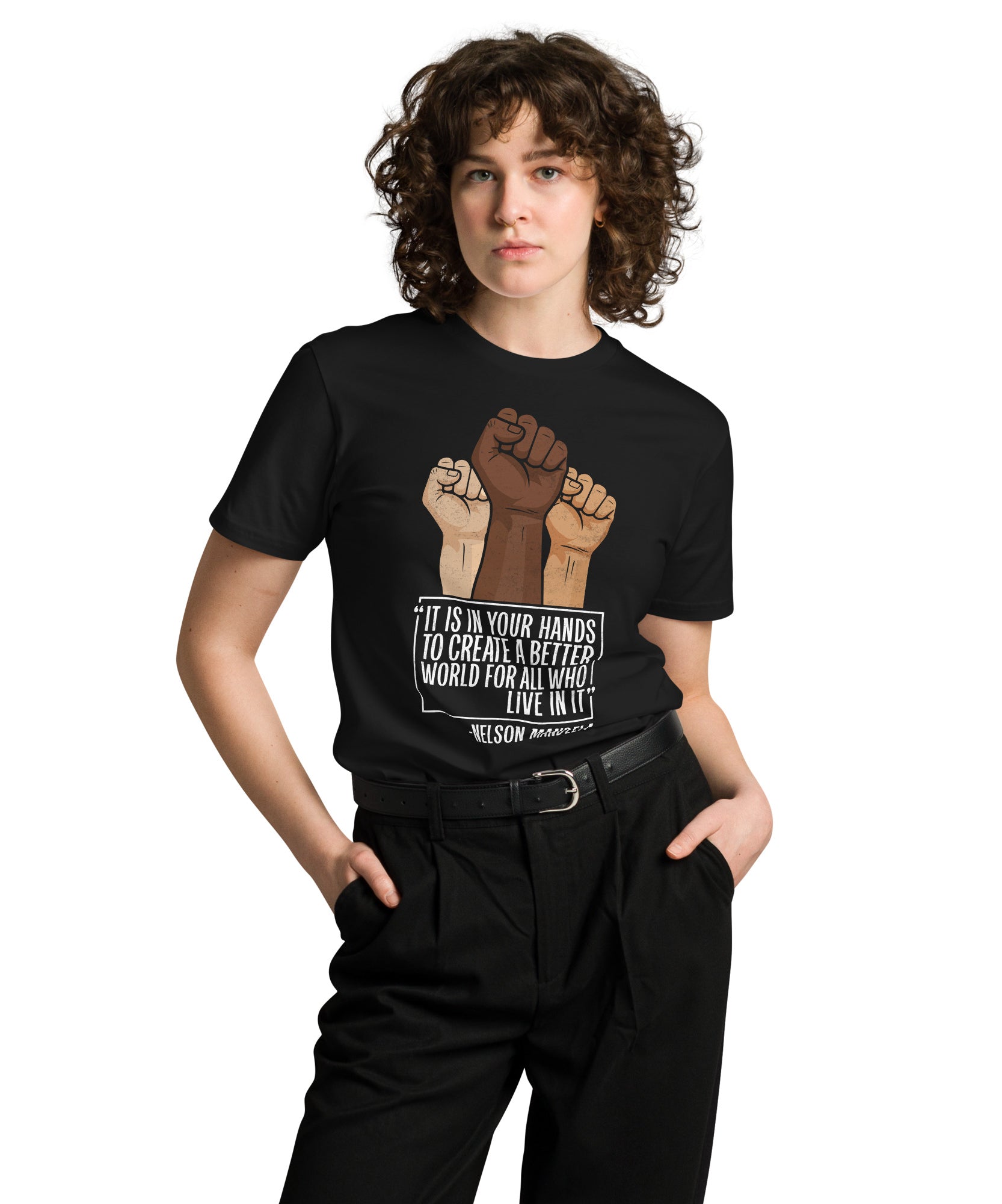 Mandela Inspirational Unisex Premium Cotton T-Shirt | Gallory Hive