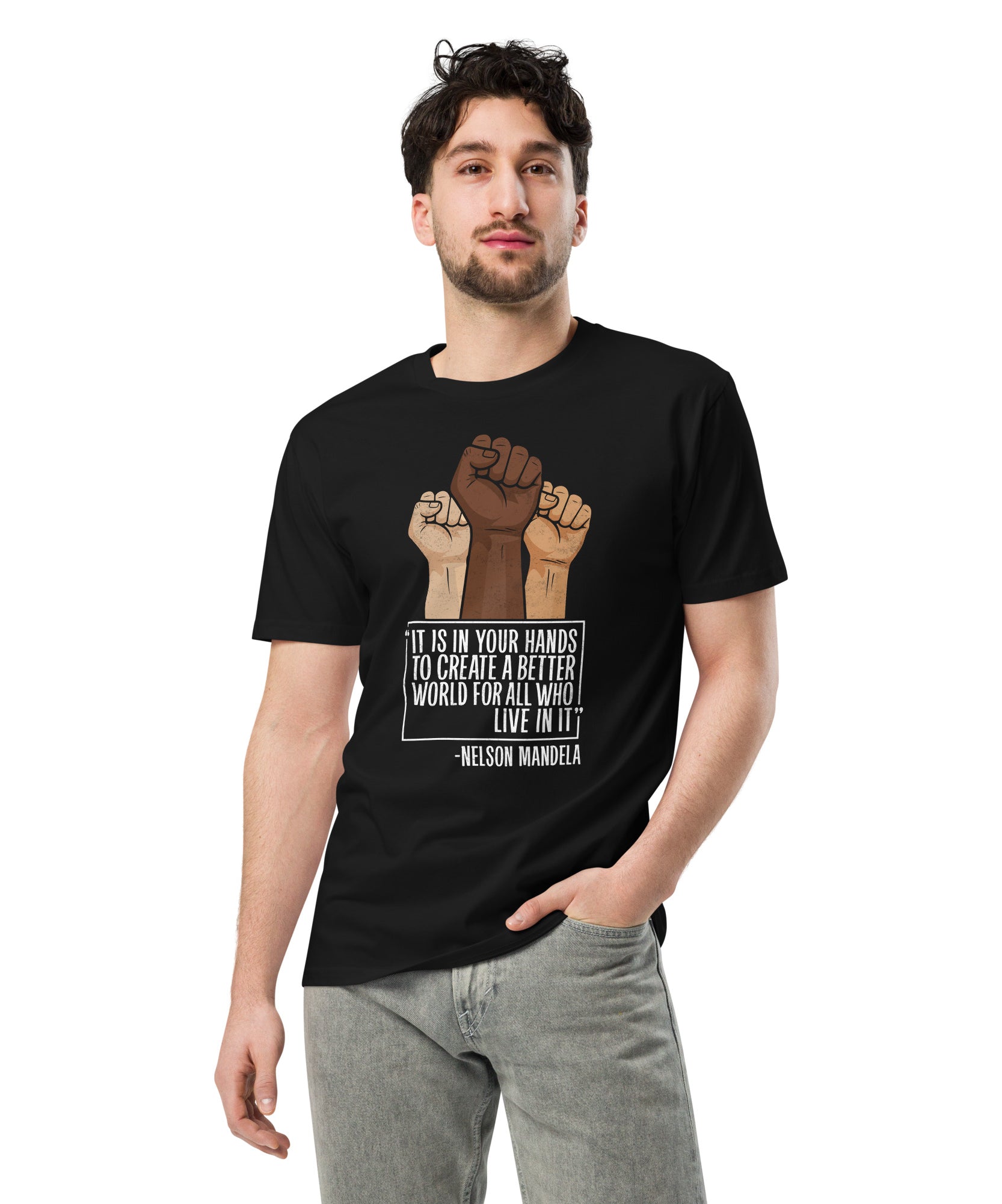 Mandela Inspirational Unisex Premium Cotton T-Shirt | Gallory Hive