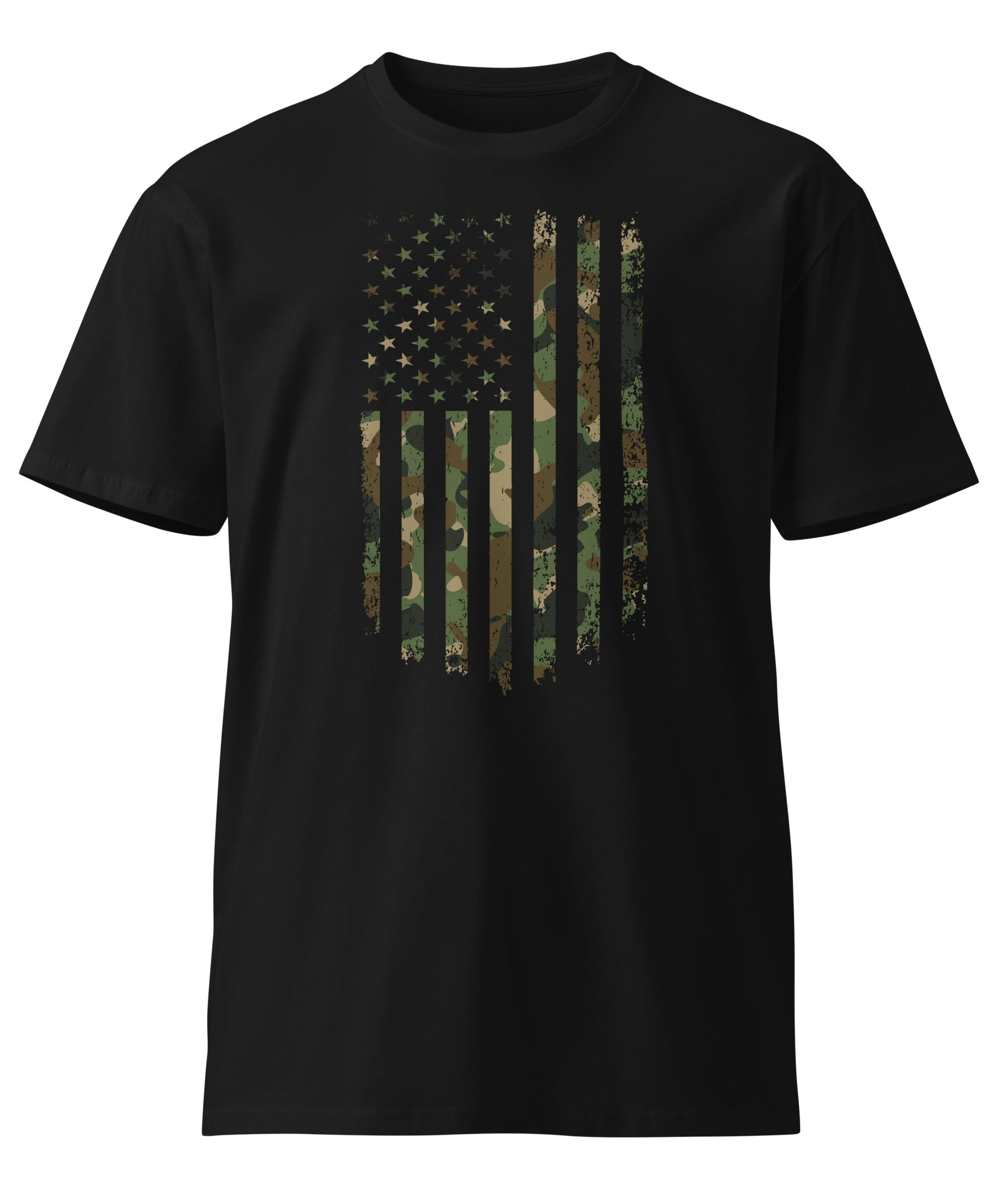 Military Style USA Flag Premium Cotton T-Shirt | Gallory Hive