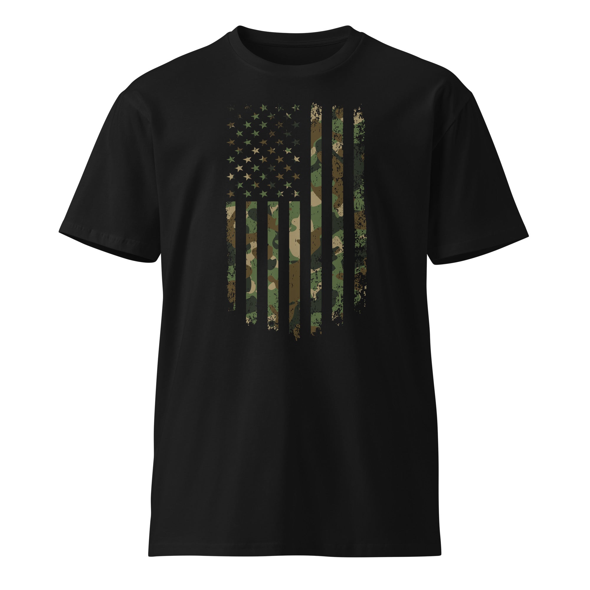 Military Style USA Flag Premium Cotton T-Shirt | Gallory Hive