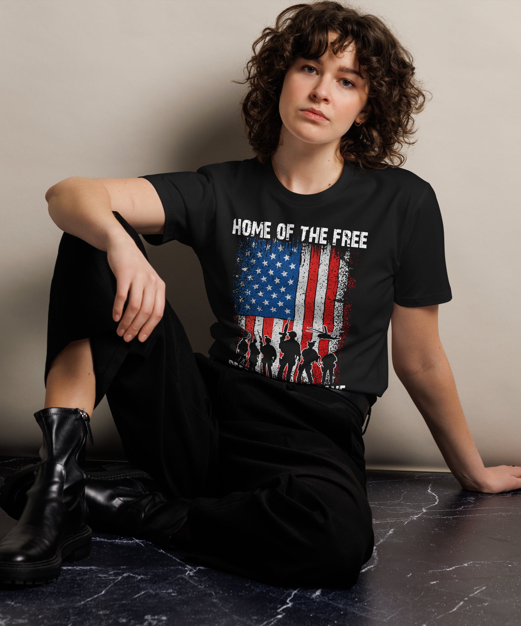 American Freedom Soldier Graphic Premium T-Shirt | Gallory Hive