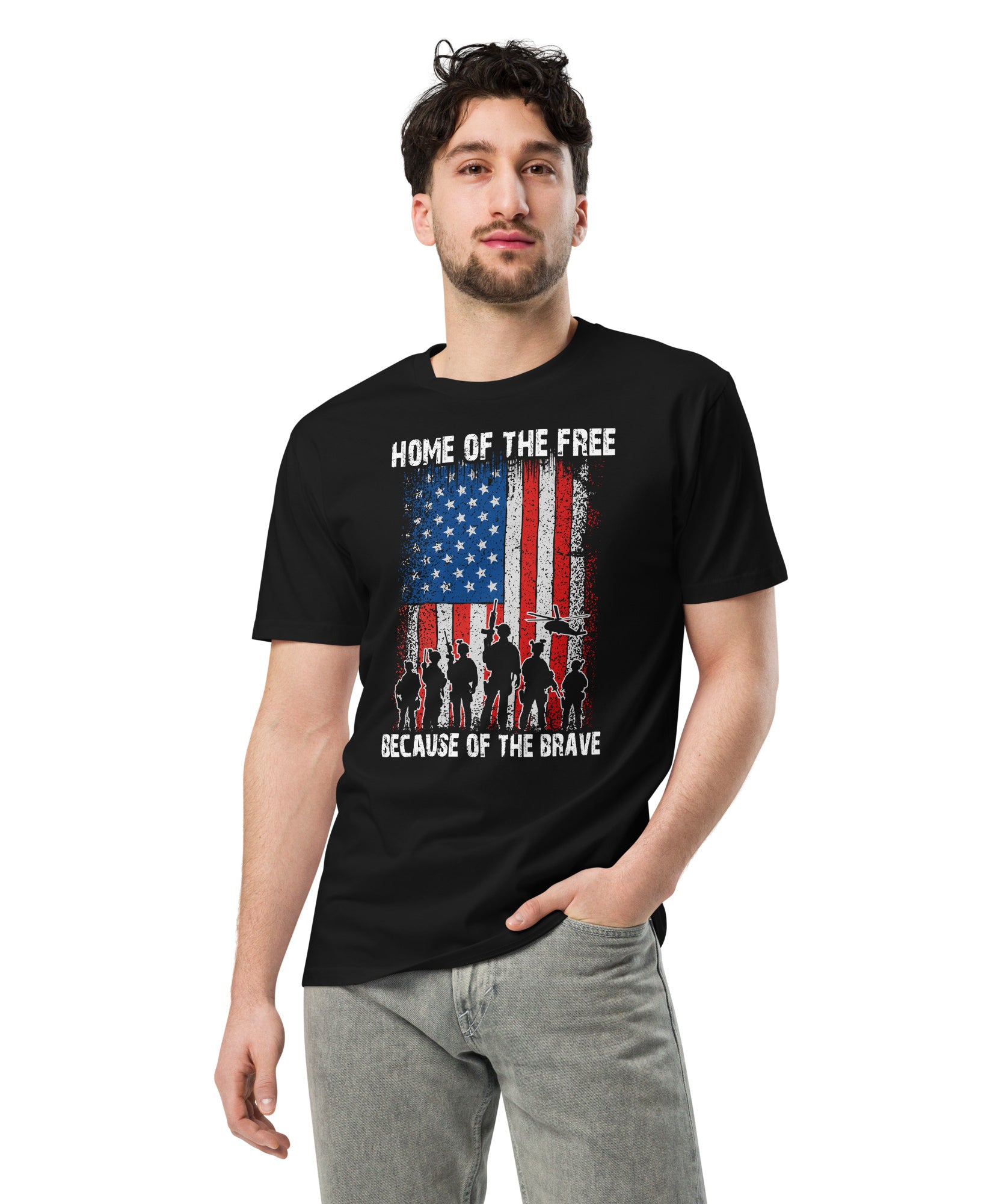 American Freedom Soldier Graphic Premium T-Shirt | Gallory Hive