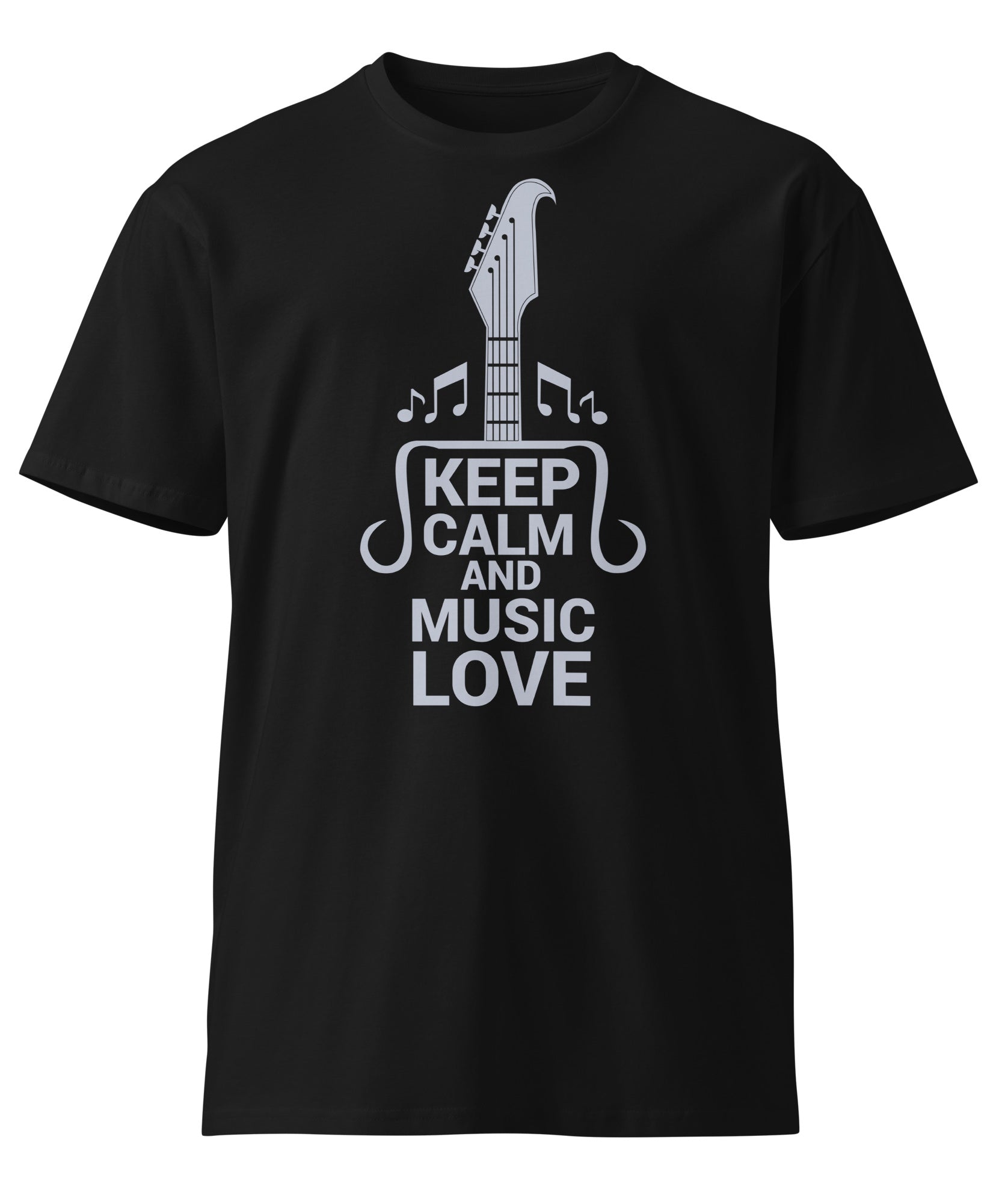 Keep Calm and Music Love Guitar T-Shirt | Gallory Hive
