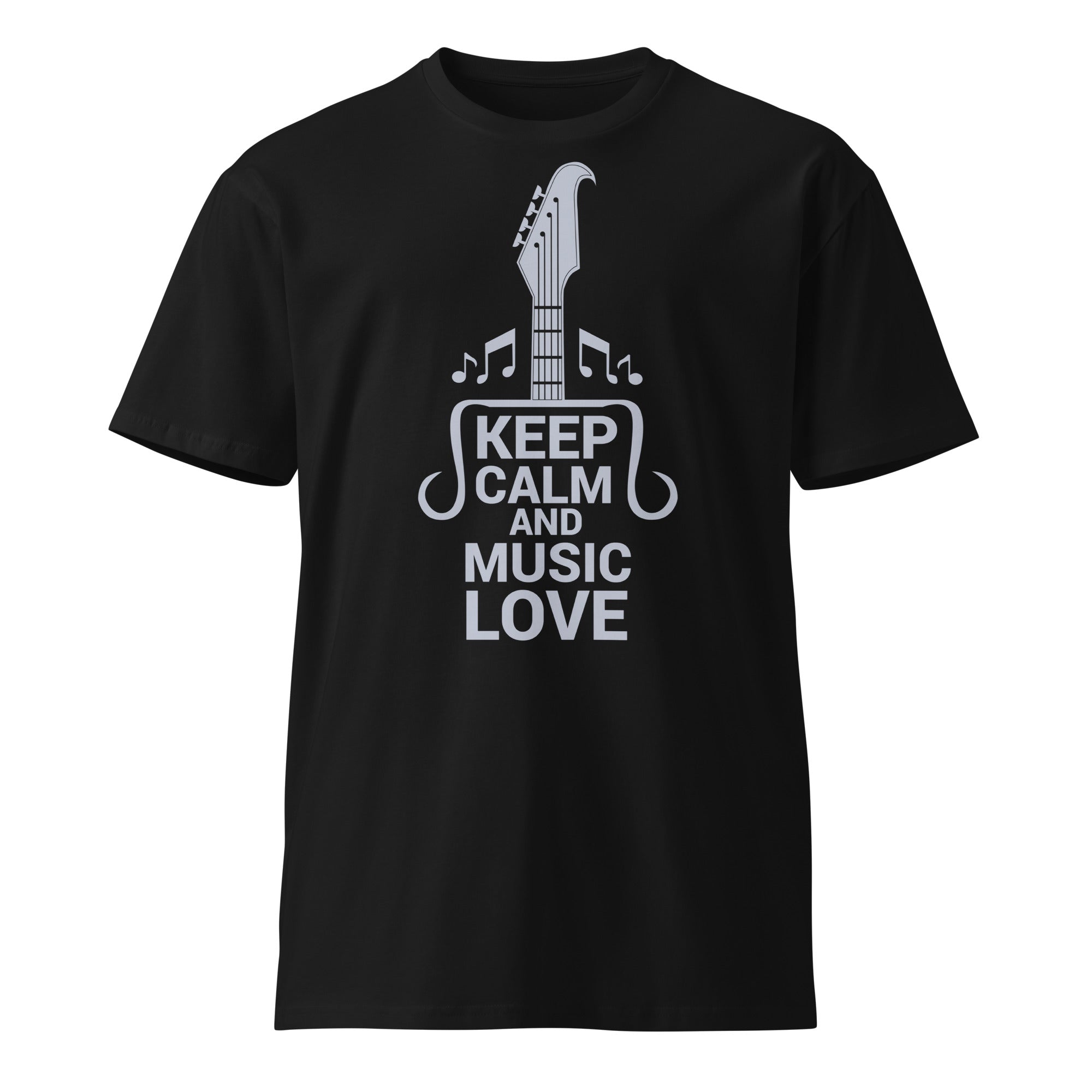 Keep Calm and Music Love Guitar T-Shirt | Gallory Hive