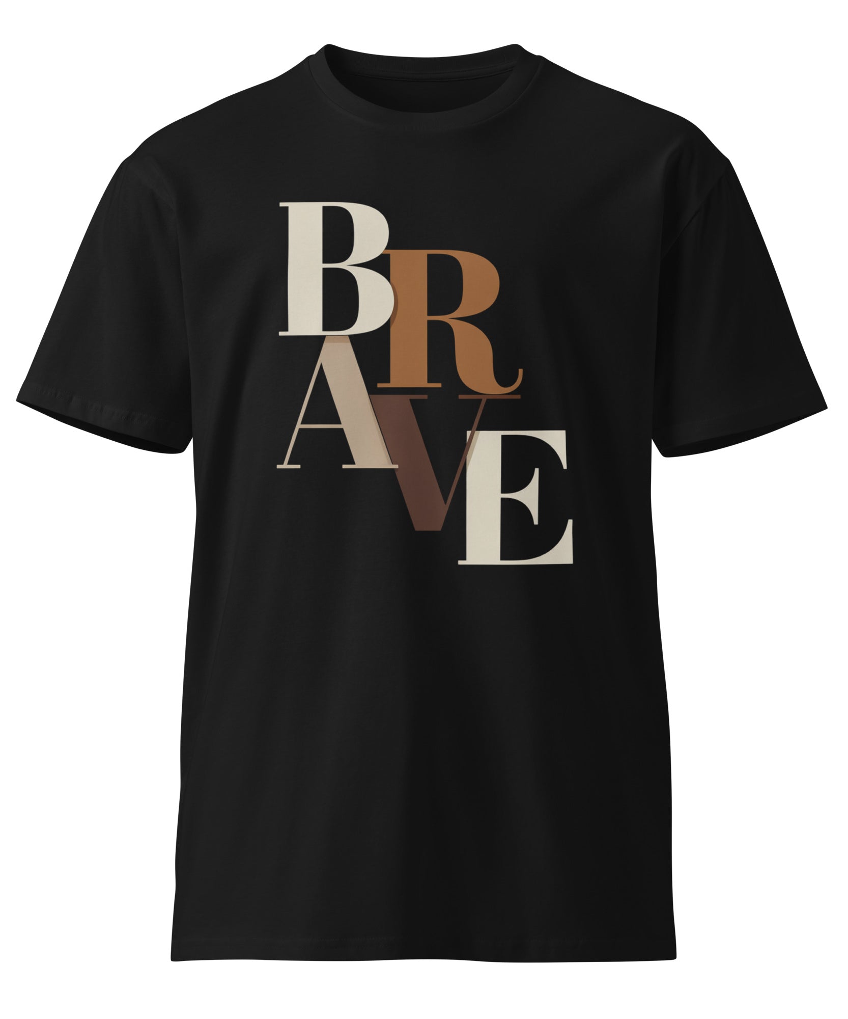 BRAVE Minimalist Neutral Typography Premium T-Shirt | Gallory Hive
