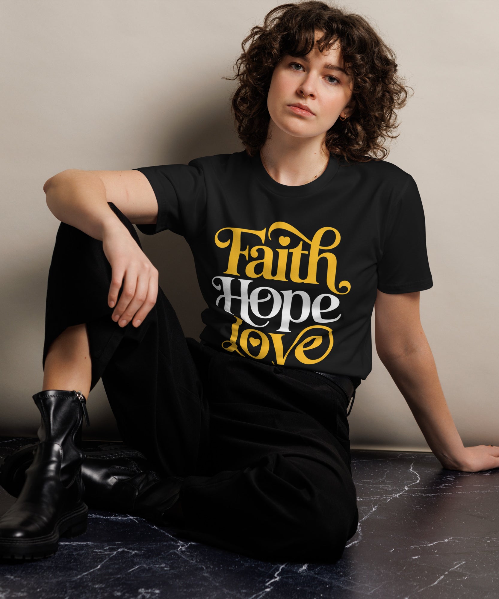 Faith Hope Love Unisex Premium Cotton T-Shirt | Gallory Hive