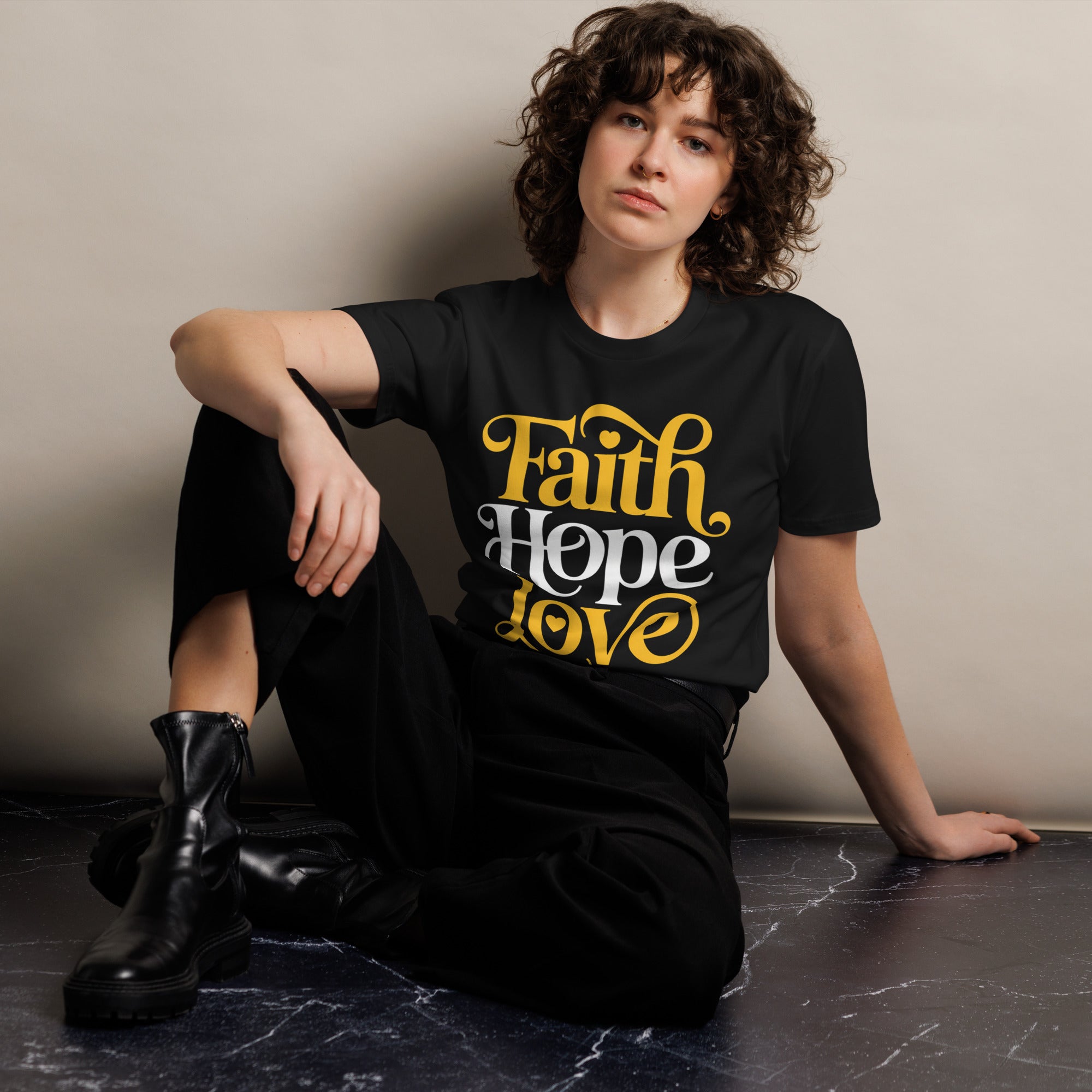 Faith Hope Love Unisex Premium Cotton T-Shirt | Gallory Hive