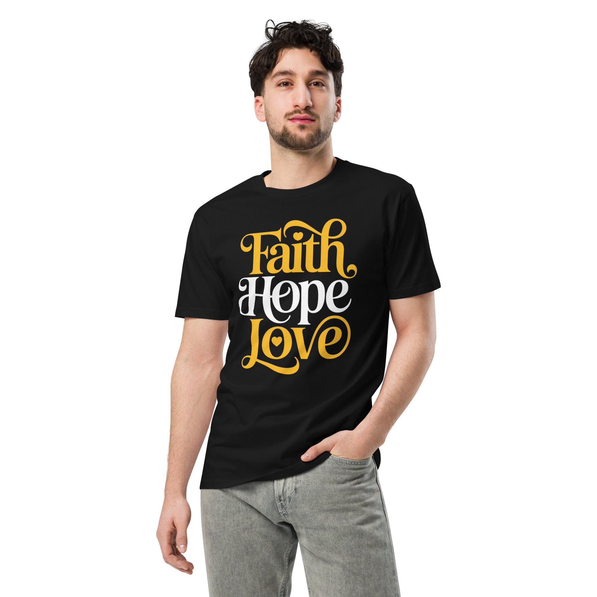 Faith Hope Love Unisex Premium Cotton T-Shirt | Gallory Hive