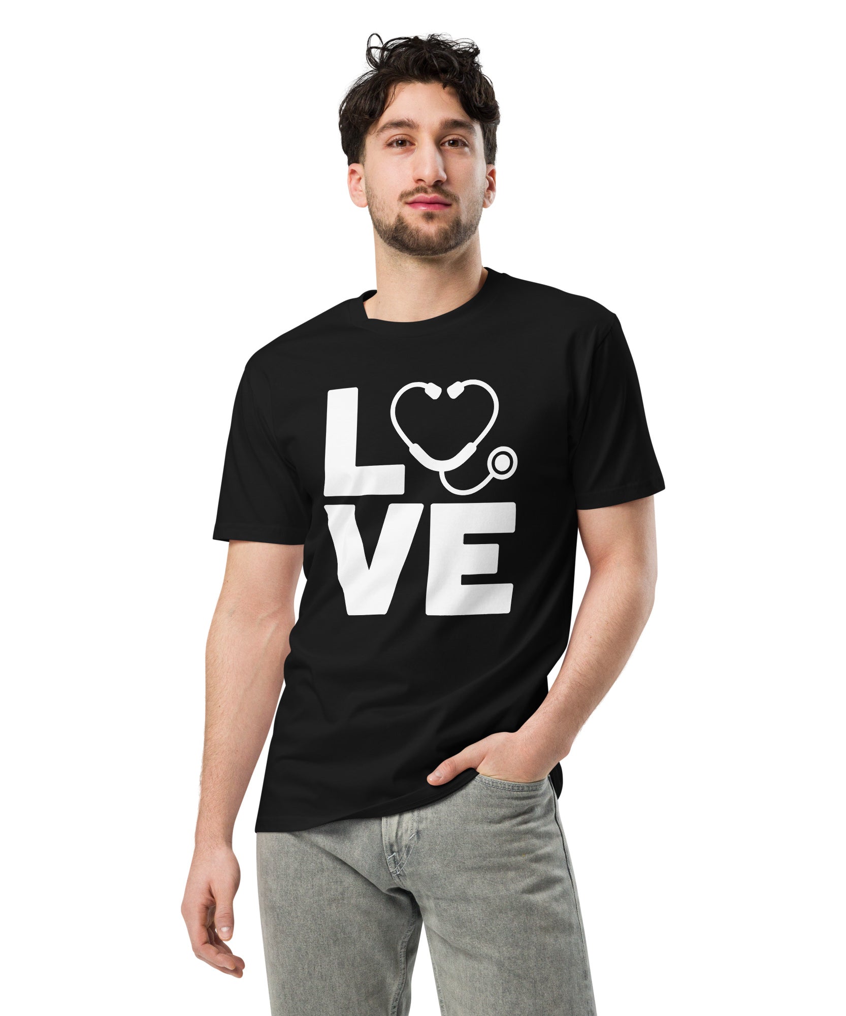 Love Stethoscope Graphic Unisex Premium T-Shirt | Gallory Hive