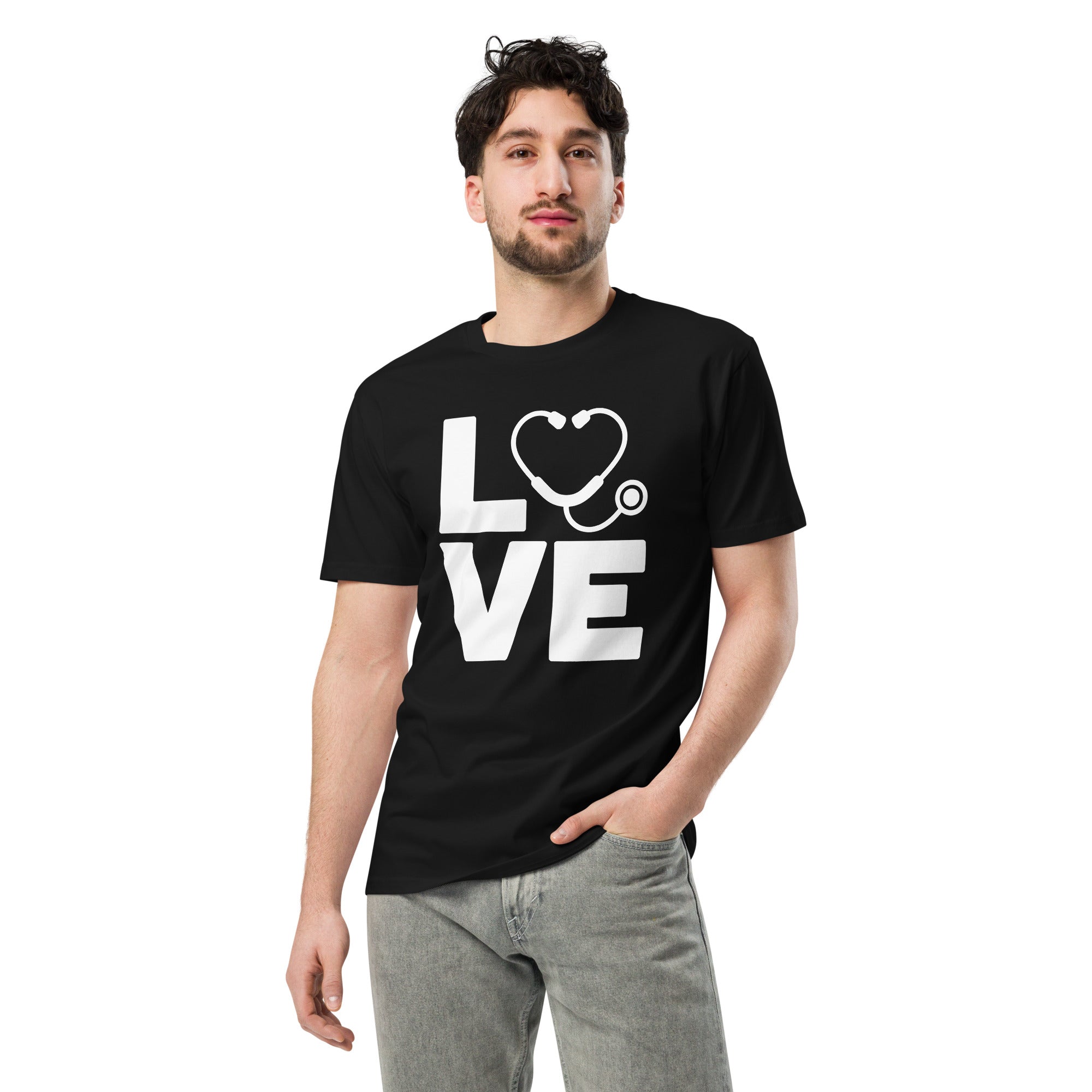 Love Stethoscope Graphic Unisex Premium T-Shirt | Gallory Hive