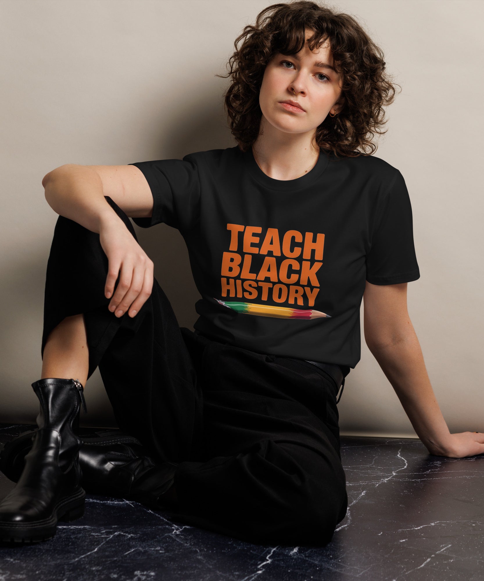 Teach Black History Teacher Pride Graphic Unisex Premium T-shirt | Gallory Hive