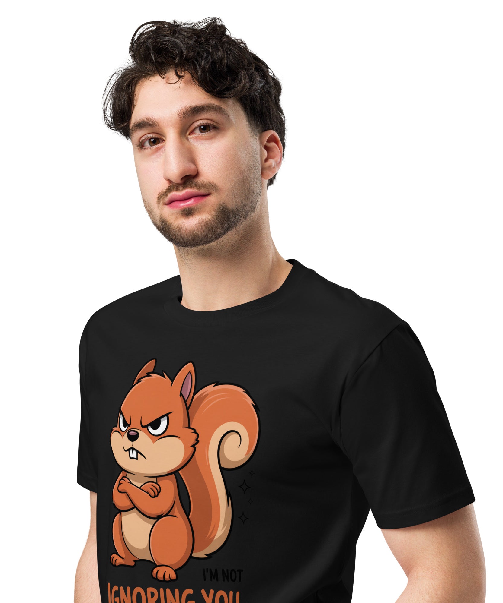 Ignoring You Funny Angry Squirrel Premium Cotton T-Shirt | Gallory Hive