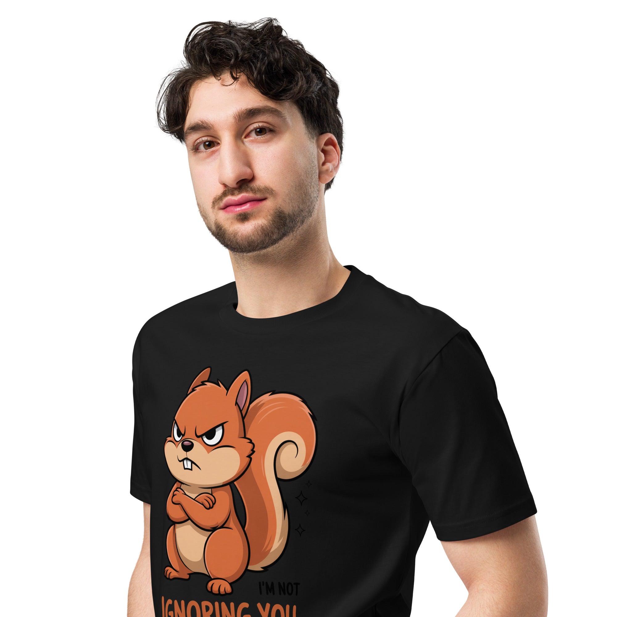 Ignoring You Funny Angry Squirrel Premium Cotton T-Shirt | Gallory Hive