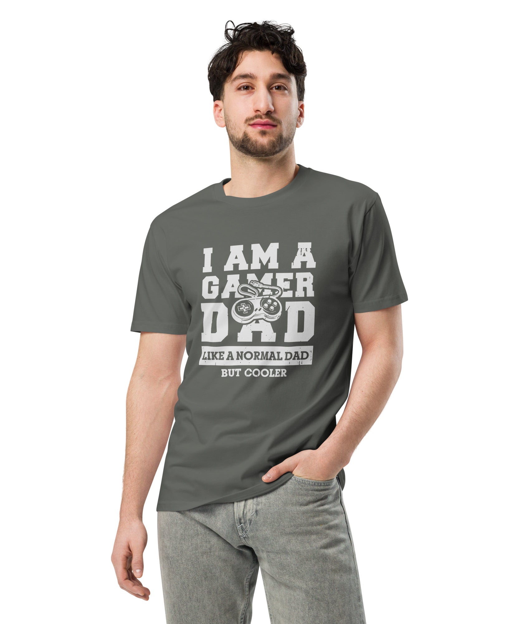 Retro Gamer Dad Premium Cotton T-Shirt | Gallory Hive