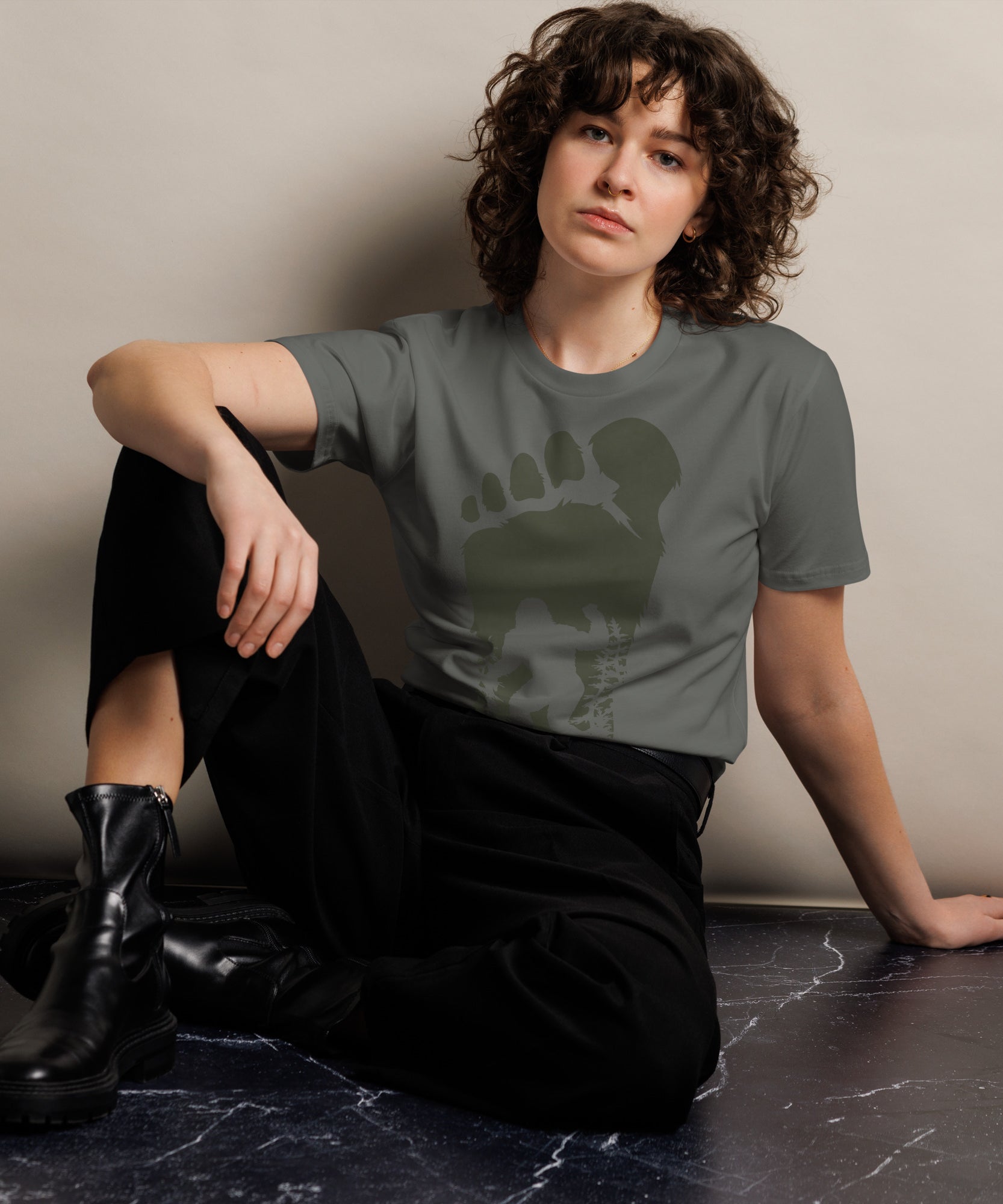 Bigfoot Shadow Art Unisex Graphic T-Shirt | Gallory Hive