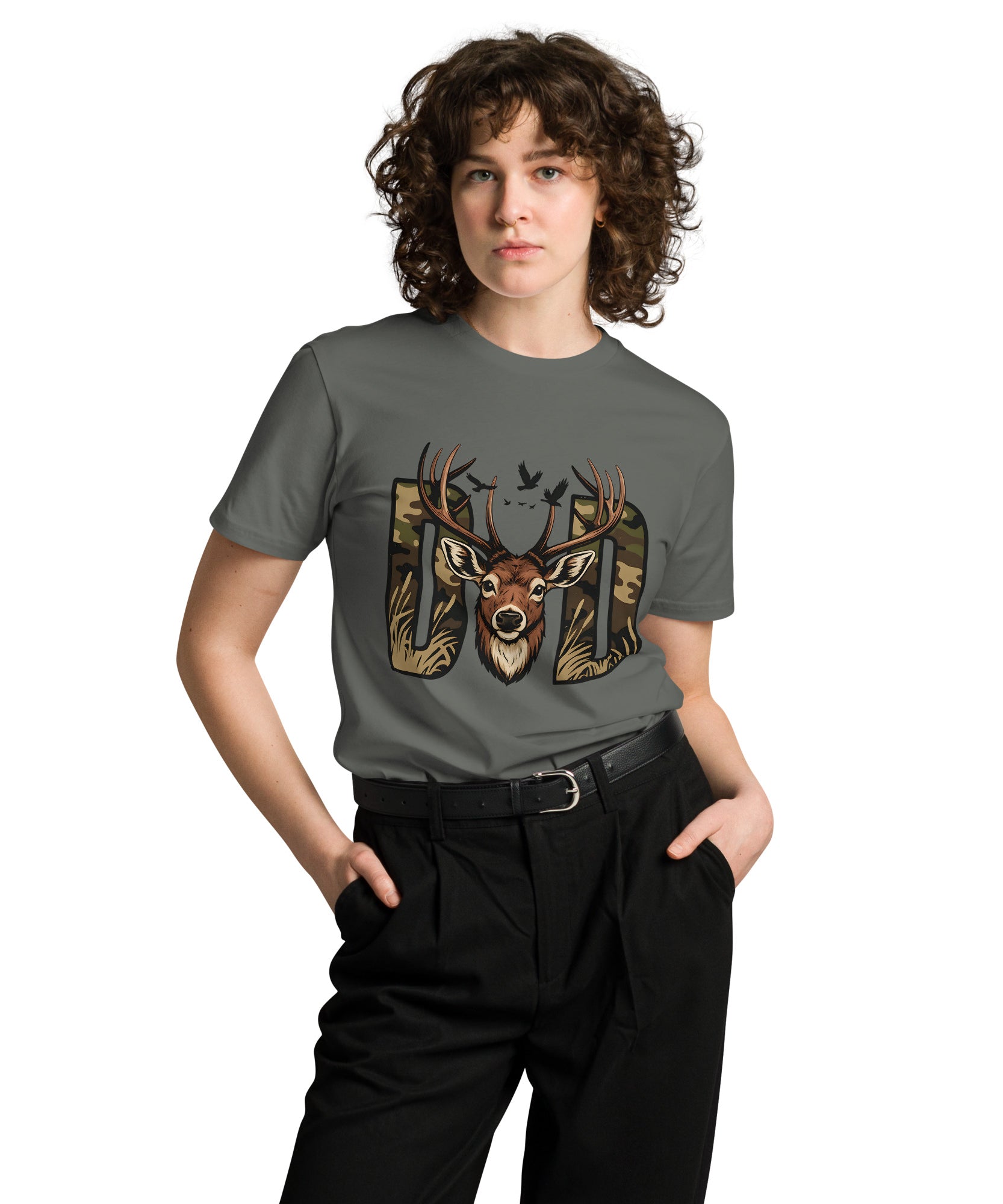 Dad Deer Hunting Premium Cotton T-Shirt | Gallory Hive