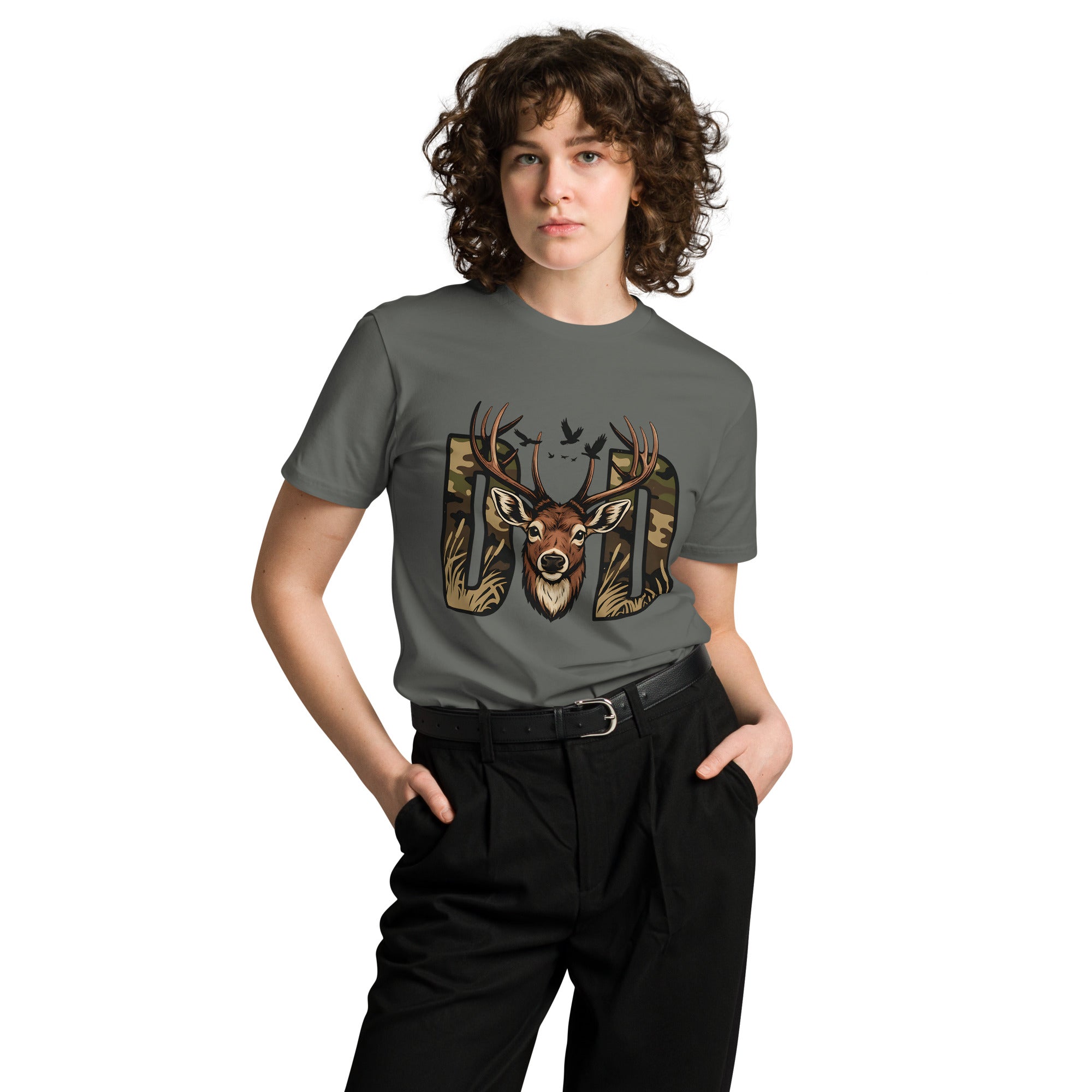 Dad Deer Hunting Premium Cotton T-Shirt | Gallory Hive