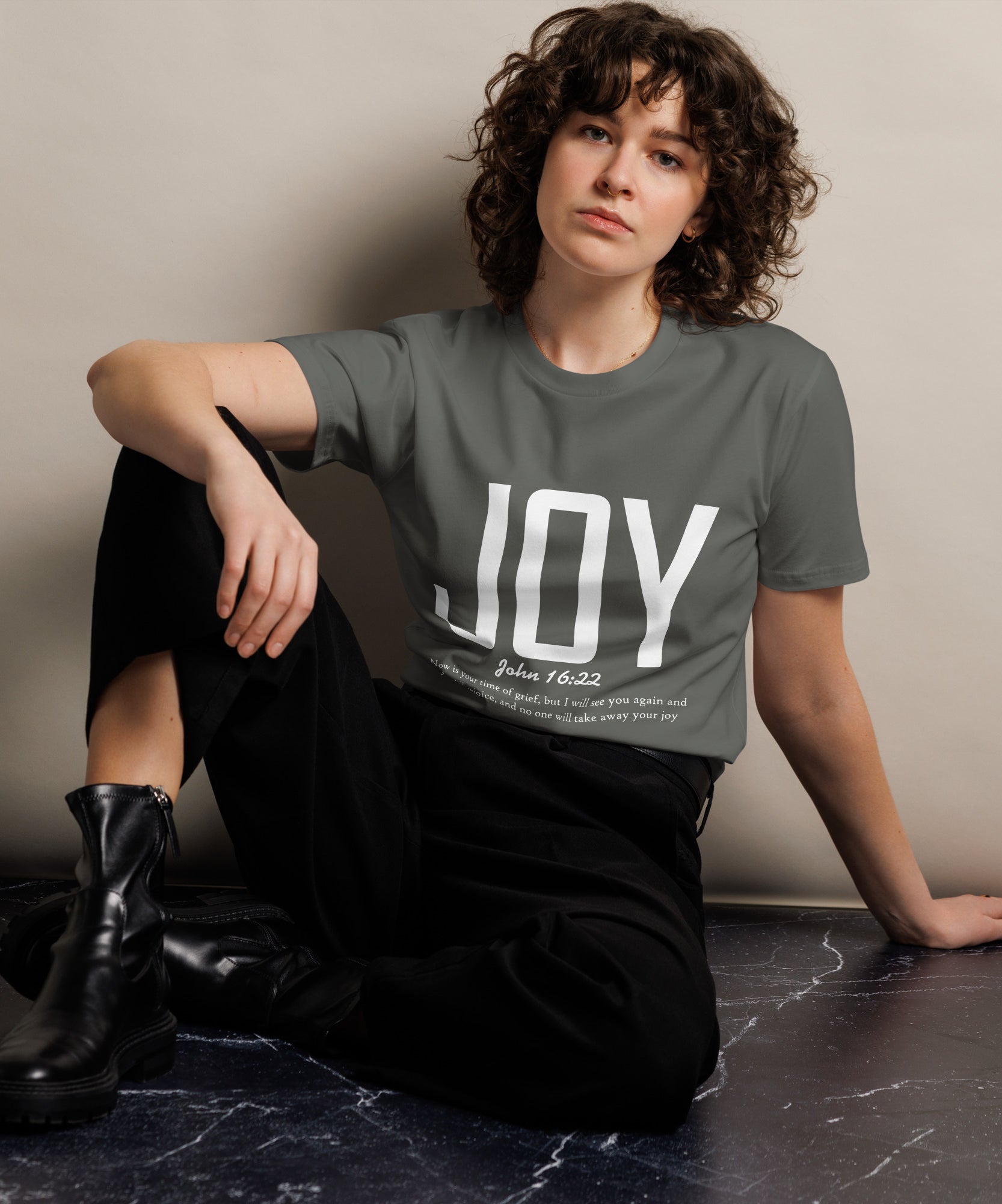 Joy Faith Inspirational Premium Unisex Cotton T-Shirt | Gallory Hive