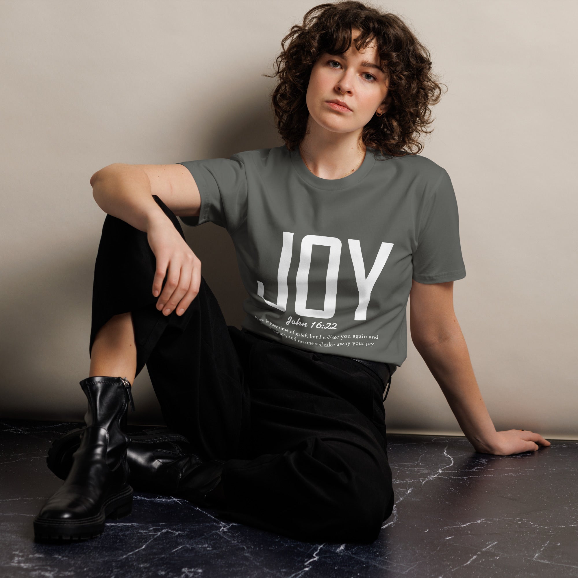 Joy Faith Inspirational Premium Unisex Cotton T-Shirt | Gallory Hive