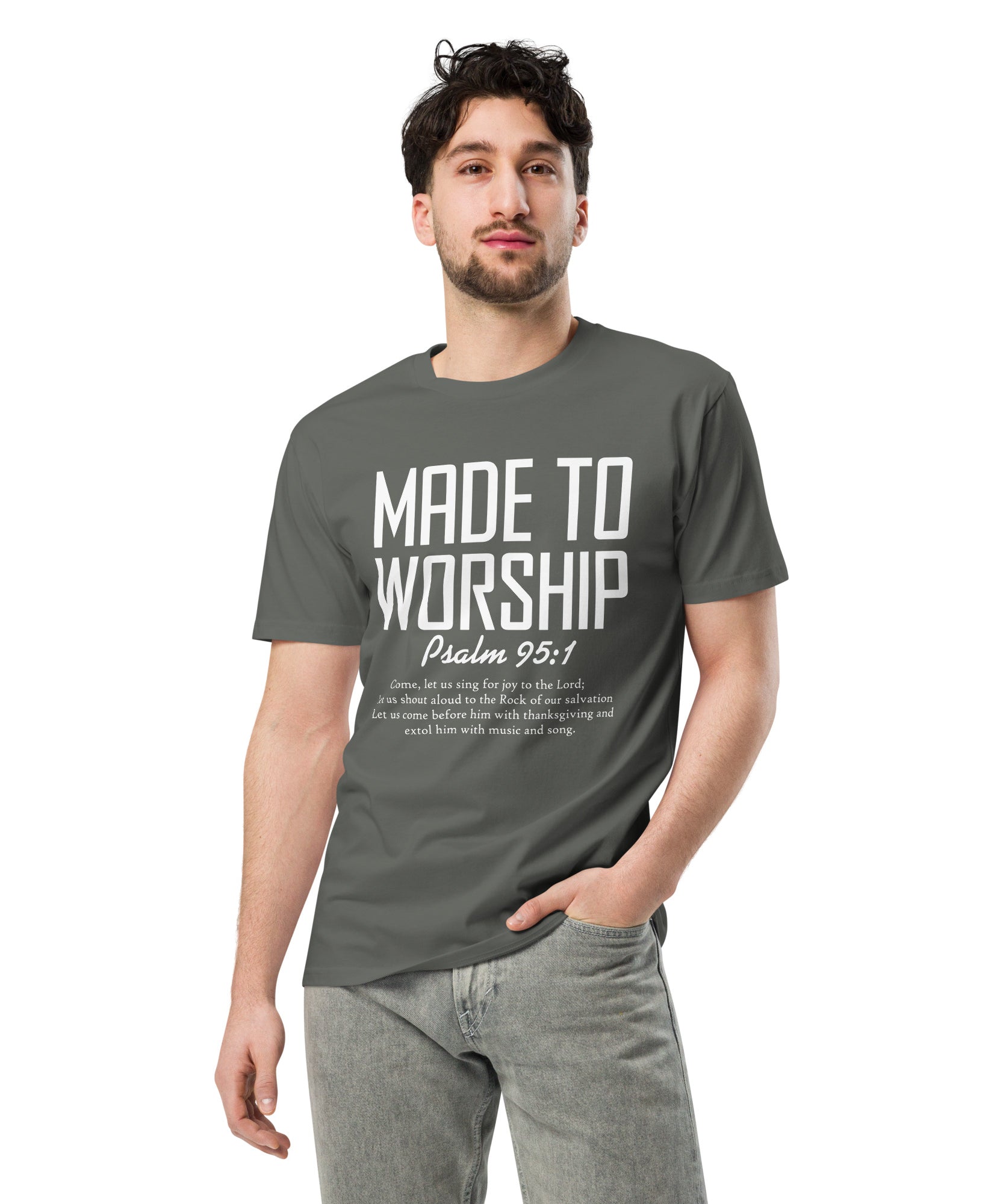 Made to Worship Inspirational Premium Cotton T-Shirt | Gallory Hive