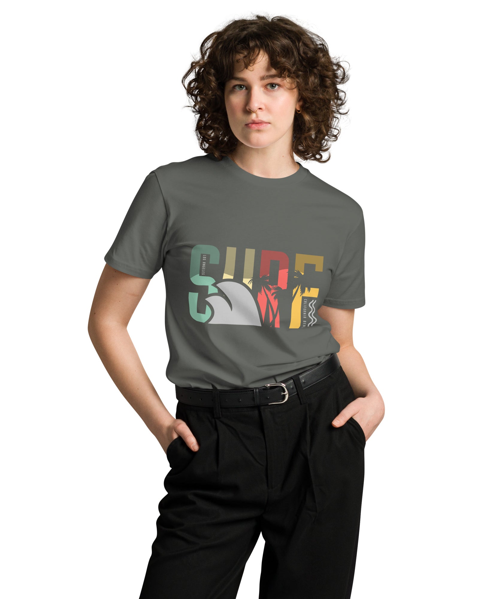 Retro Surf Beach Premium Unisex Cotton T-Shirt | Gallory Hive