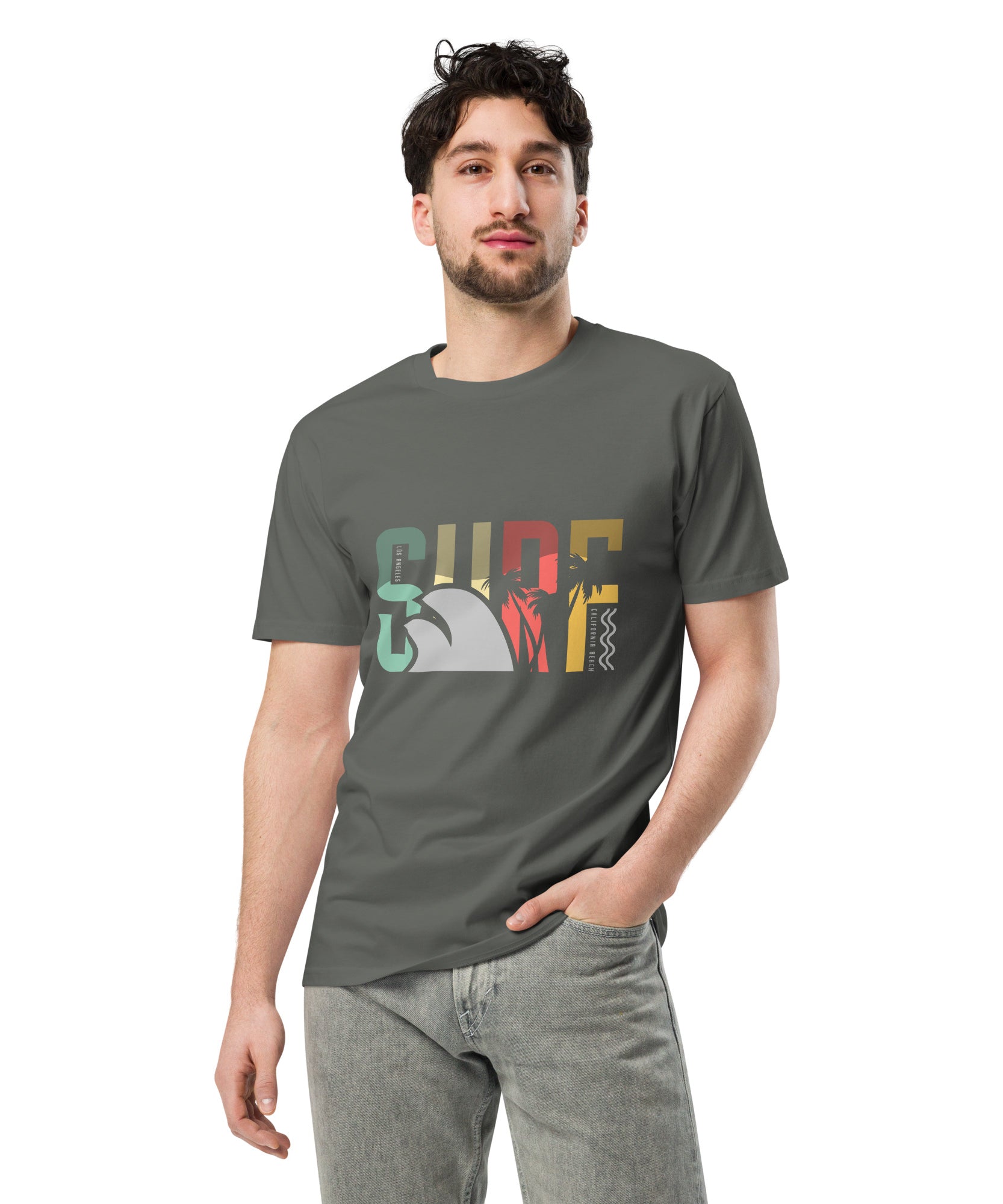 Retro Surf Beach Premium Unisex Cotton T-Shirt | Gallory Hive