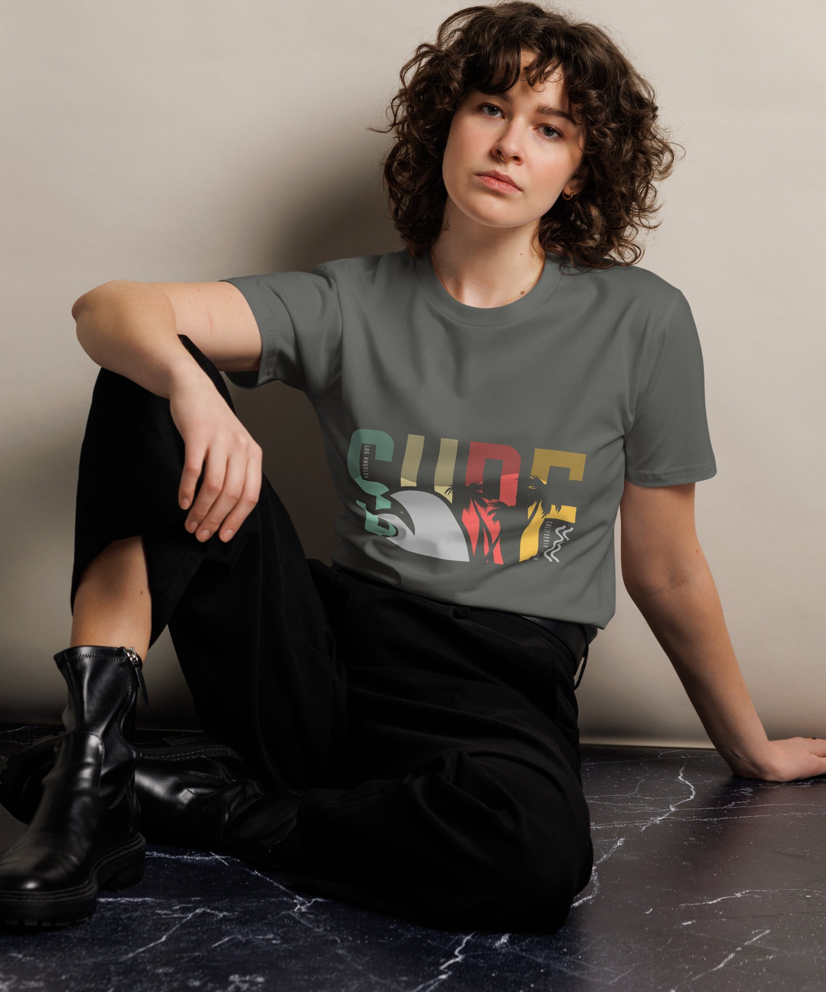 Retro Surf Beach Premium Unisex Cotton T-Shirt | Gallory Hive