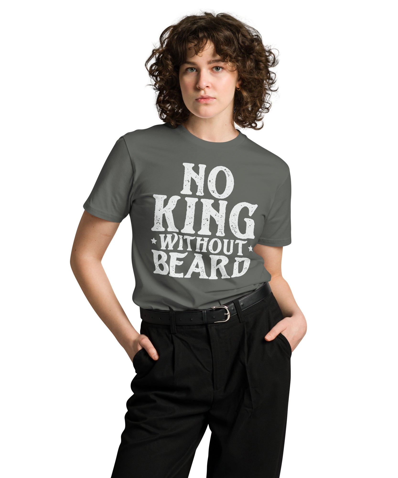 No King Without Beard Unisex Premium Cotton T-Shirt | Gallory Hive