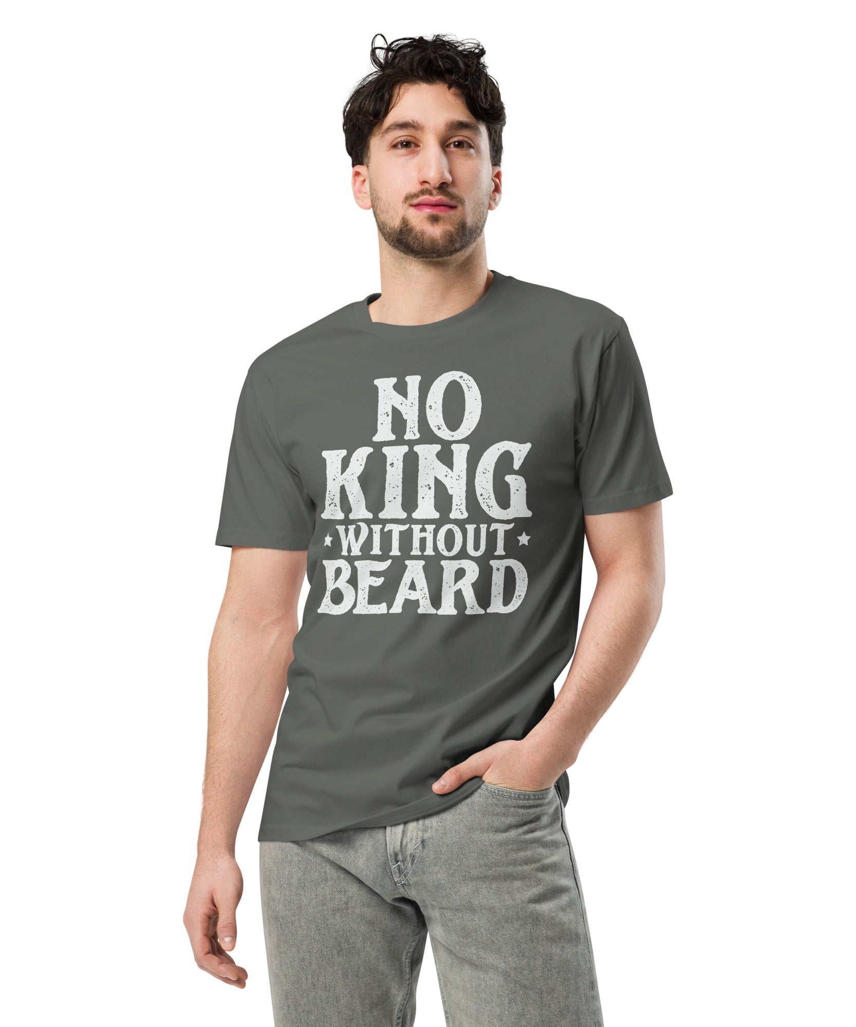 No King Without Beard Unisex Premium Cotton T-Shirt | Gallory Hive