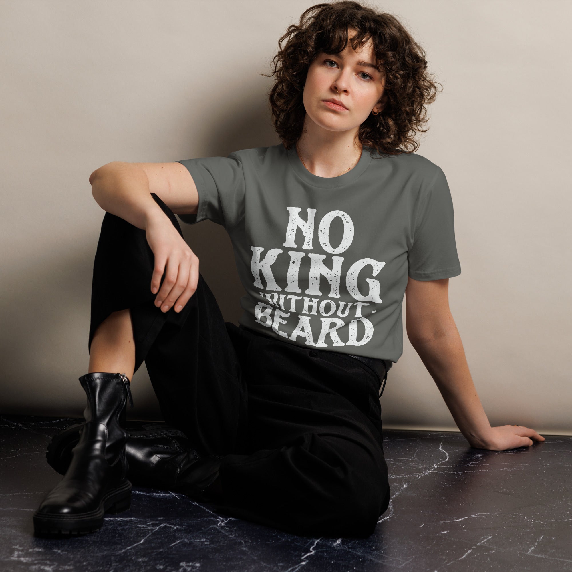 No King Without Beard Unisex Premium Cotton T-Shirt | Gallory Hive