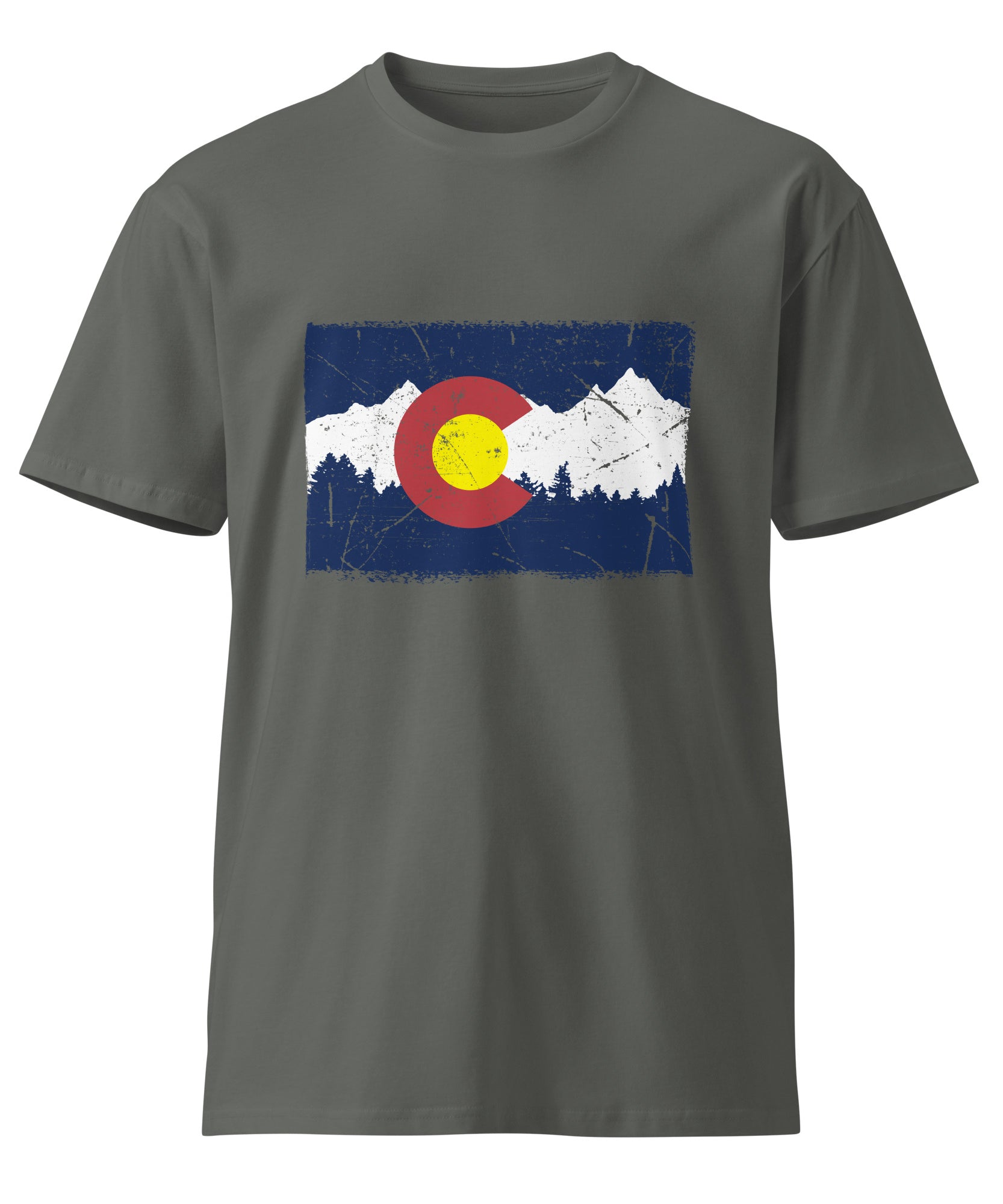 Colorado Mountain Flag Graphic Cotton T-Shirt | Gallory Hive