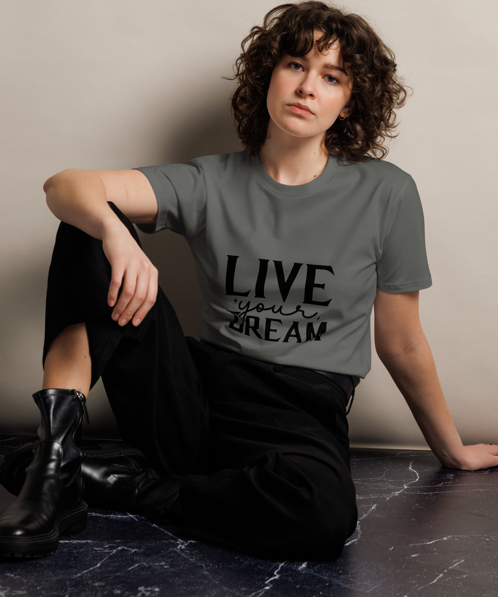 Modern Minimalist Black Graphic Cotton T-Shirt | Gallory Hive