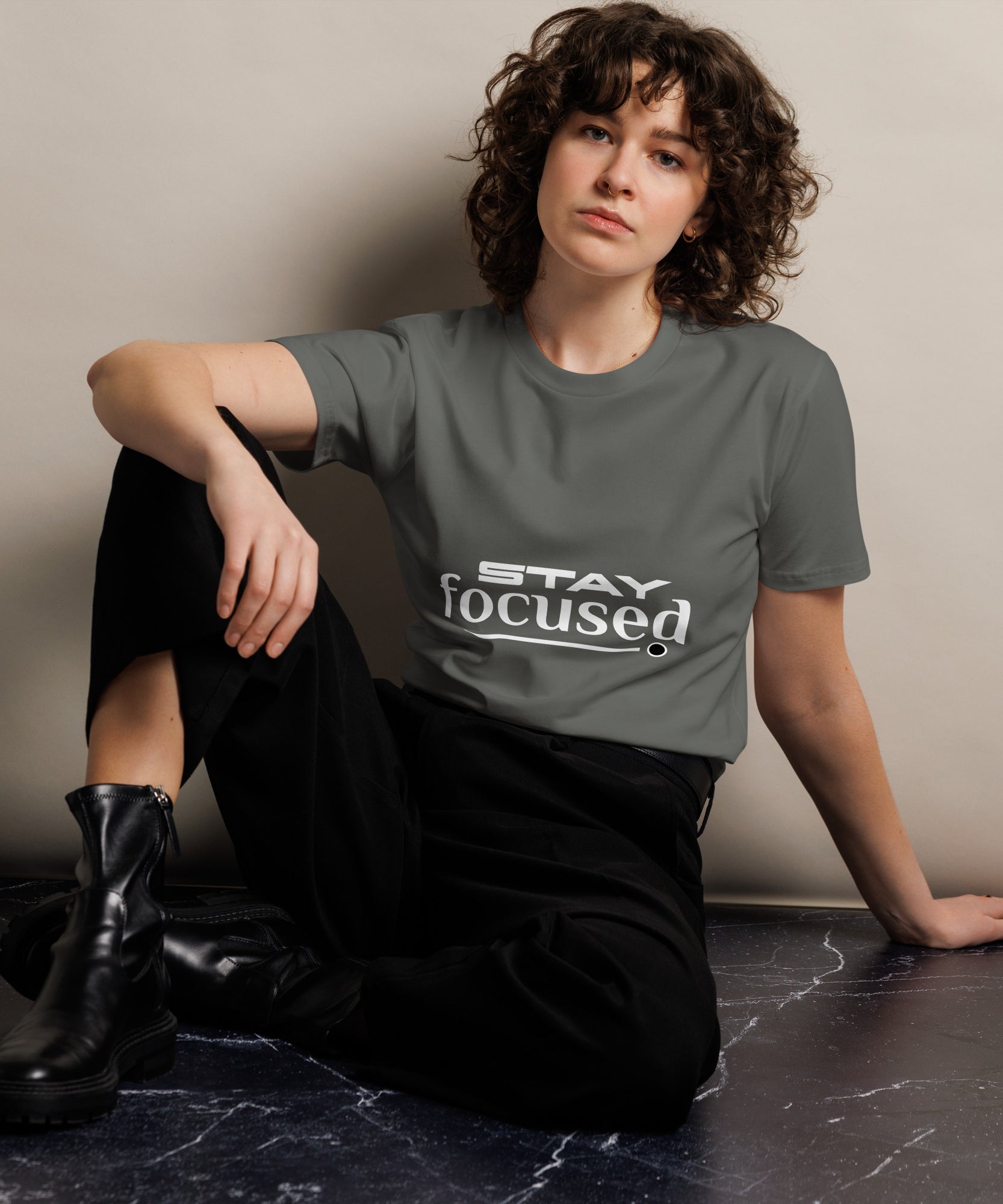 Stay Focused Unisex Premium Cotton T-Shirt | Gallory Hive